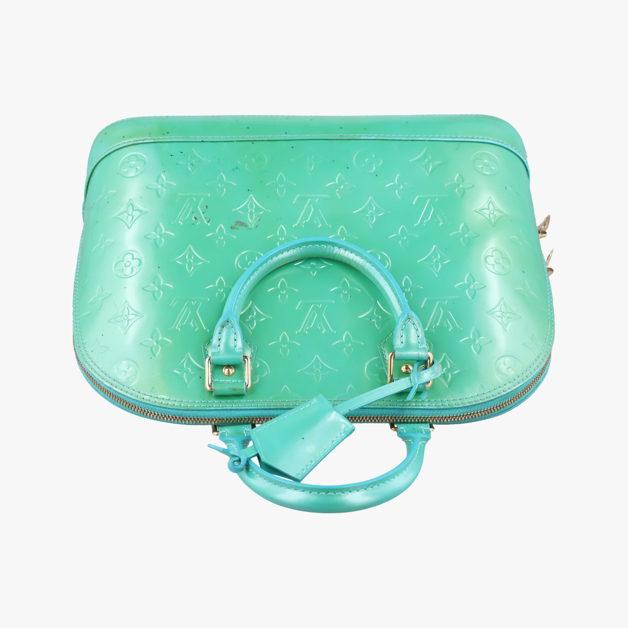 Pre-owned Louis Vuitton Alma PM Blue Lagon Vernis M91694 handbag | stylenewstar