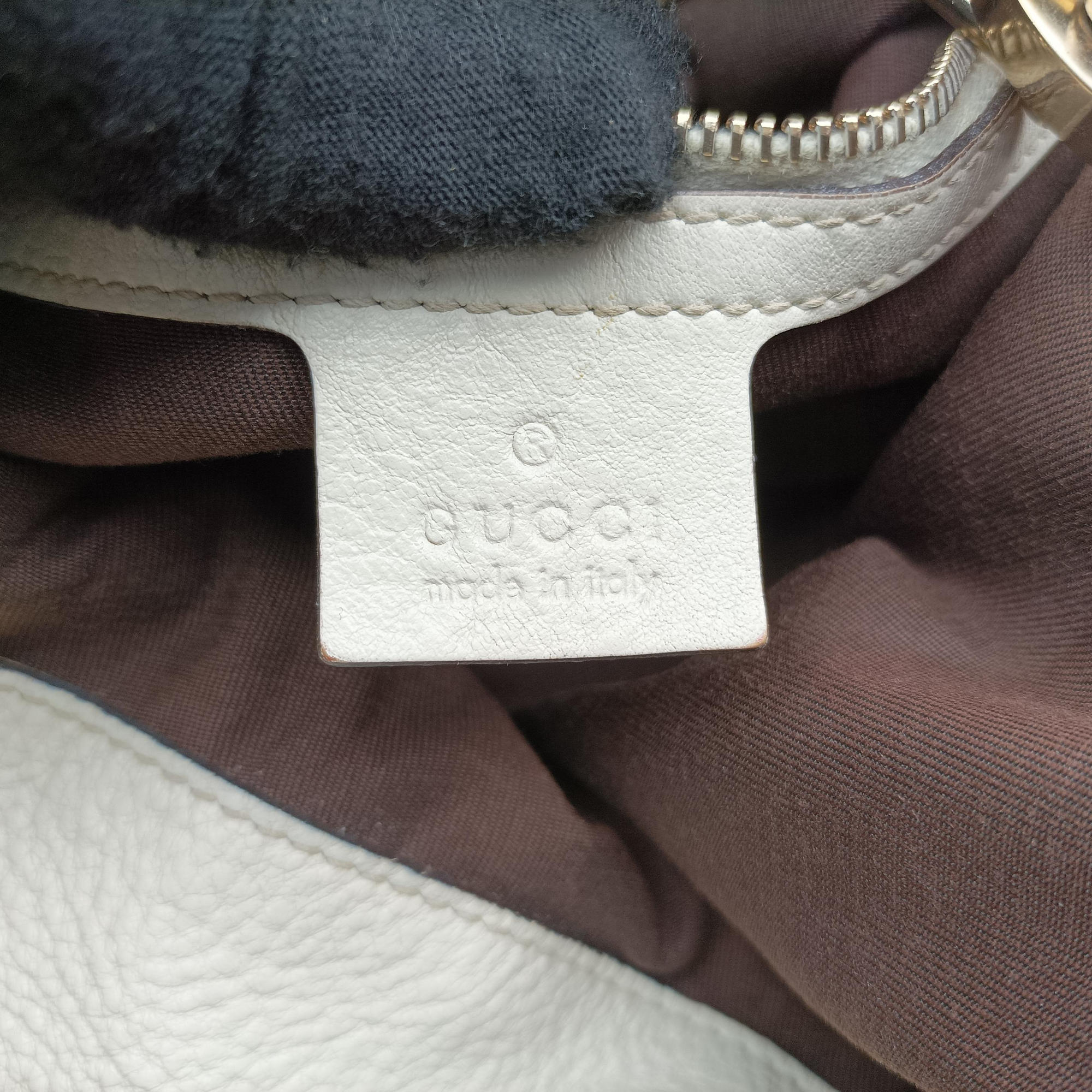 Pre-owned Gucci Charlotte Hobo Brown×White canvas×leather 203504 handbag | stylenewstar