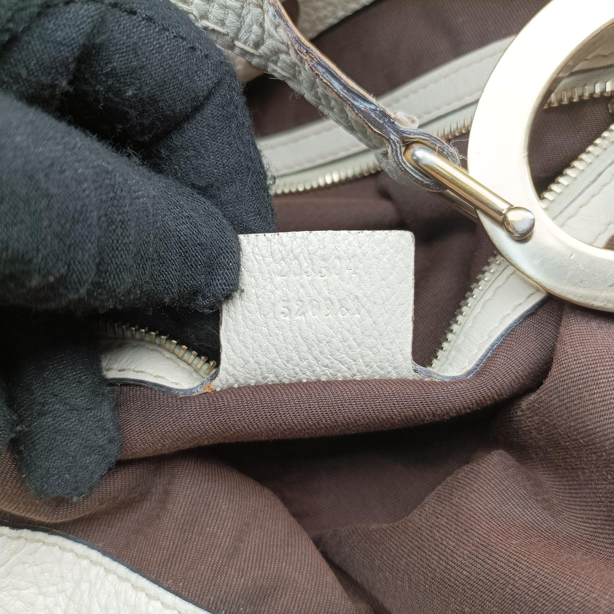Pre-owned Gucci Charlotte Hobo Brown×White canvas×leather 203504 handbag | stylenewstar