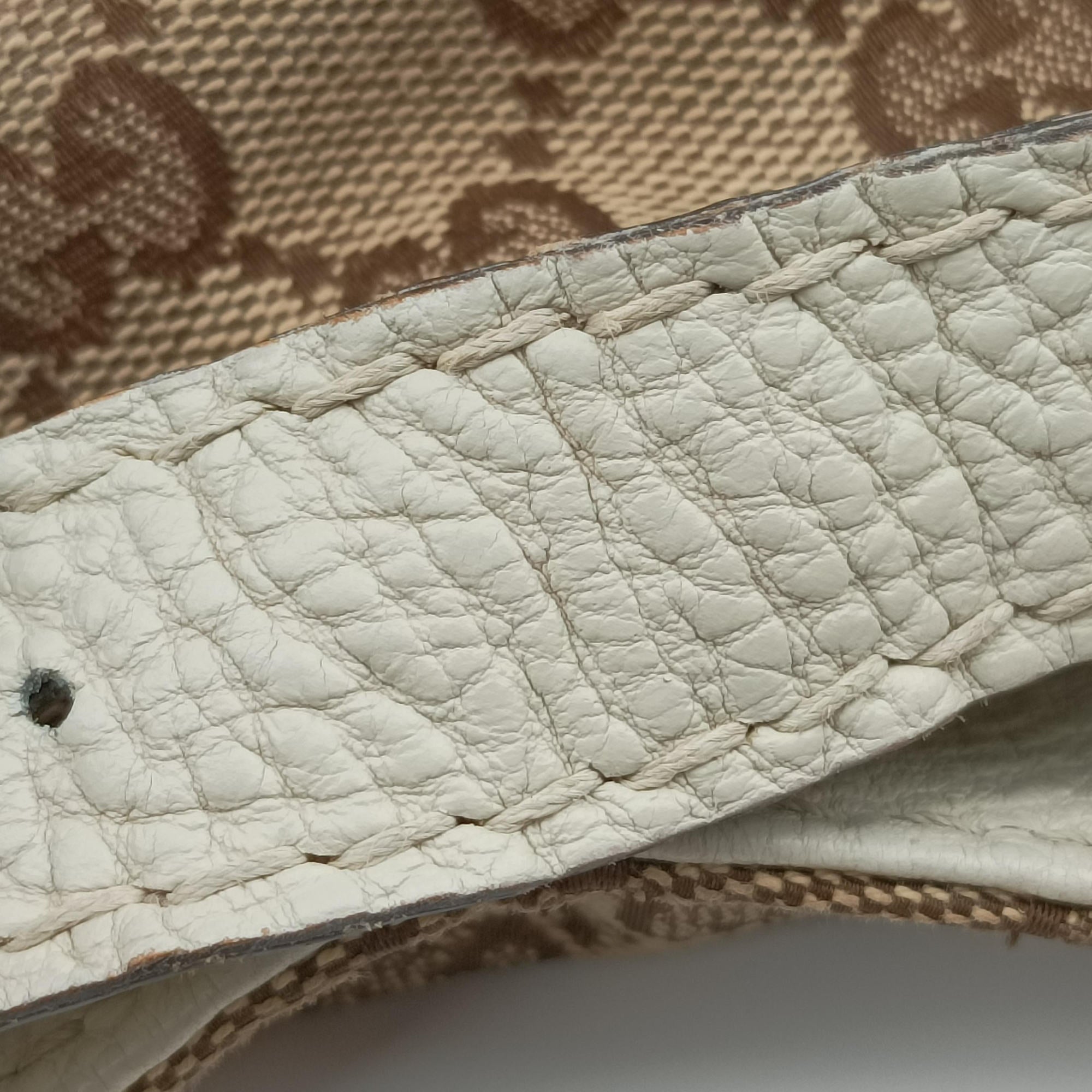 Pre-owned Gucci Charlotte Hobo Brown×White canvas×leather 203504 handbag | stylenewstar