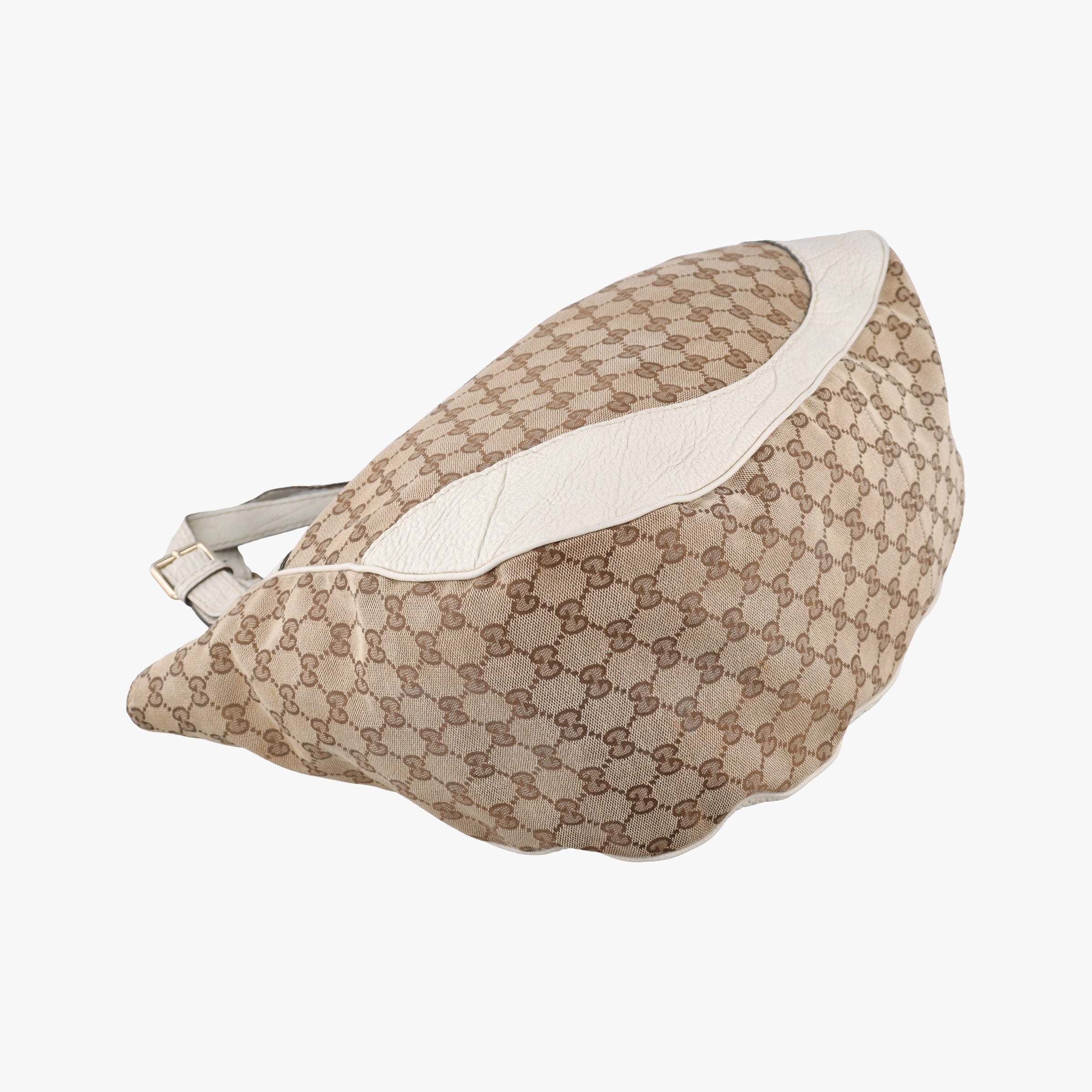 Pre-owned Gucci Charlotte Hobo Brown×White canvas×leather 203504 handbag | stylenewstar