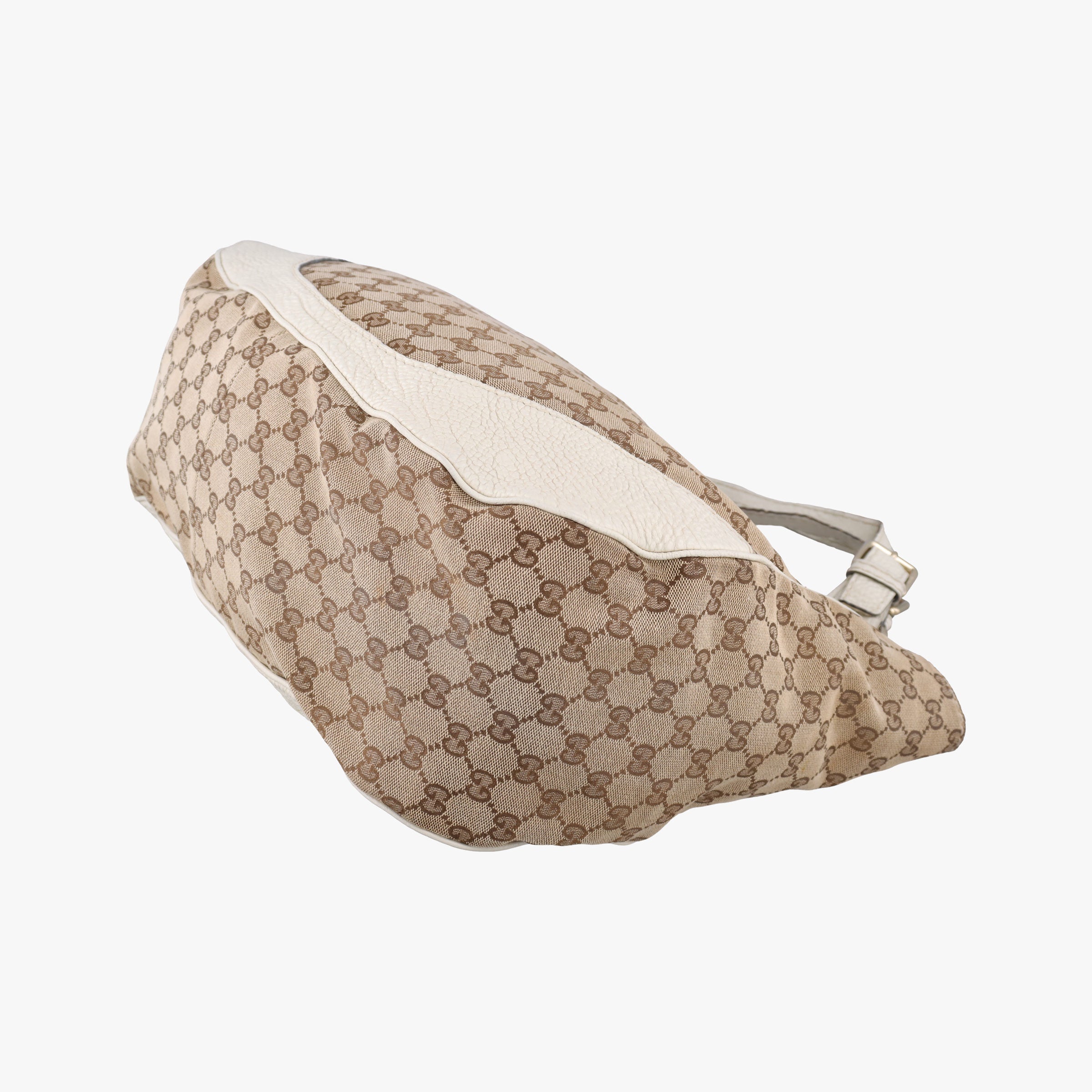 Pre-owned Gucci Charlotte Hobo Brown×White canvas×leather 203504 handbag | stylenewstar