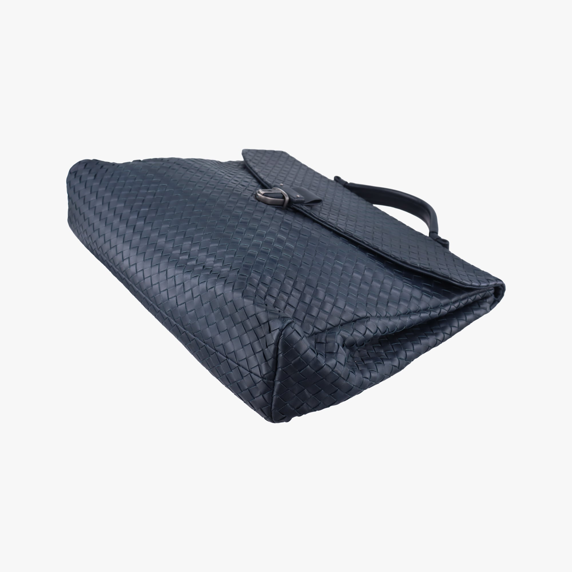 Vintage Bottega Veneta Intrecciato Navy lambskin  handbag | stylenewstar