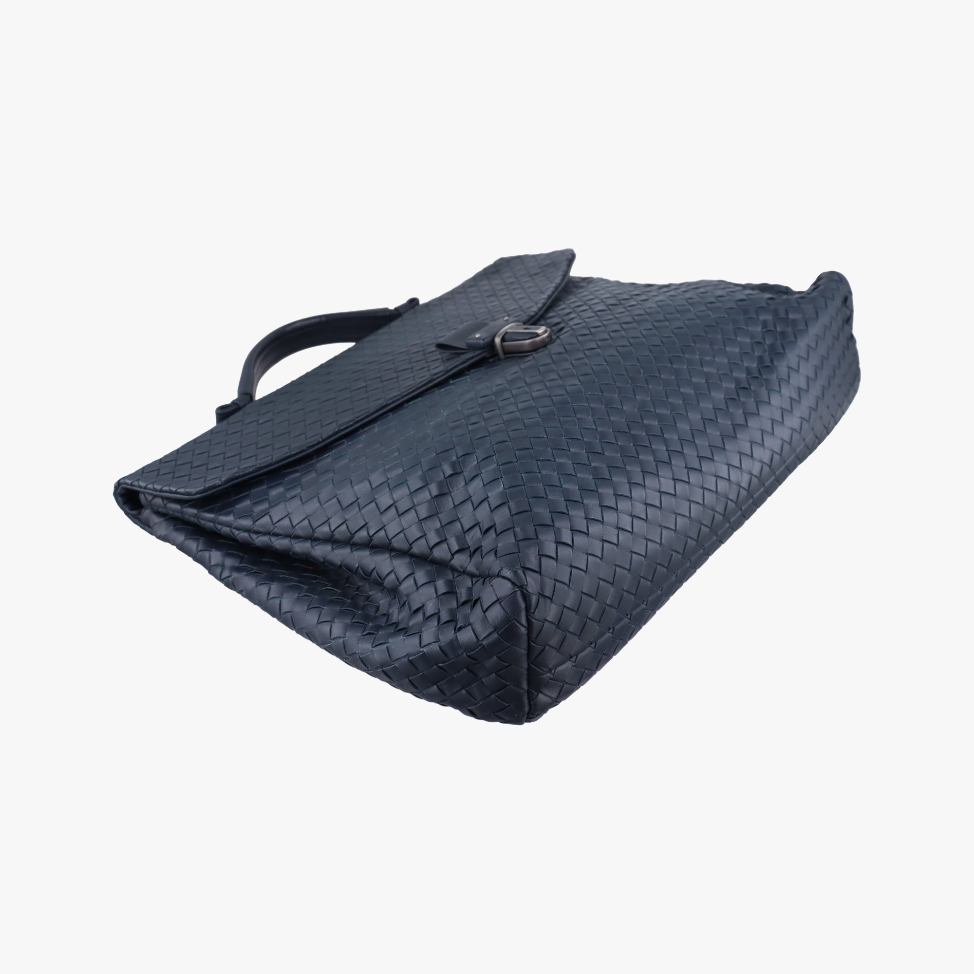 Vintage Bottega Veneta Intrecciato Navy lambskin  handbag | stylenewstar