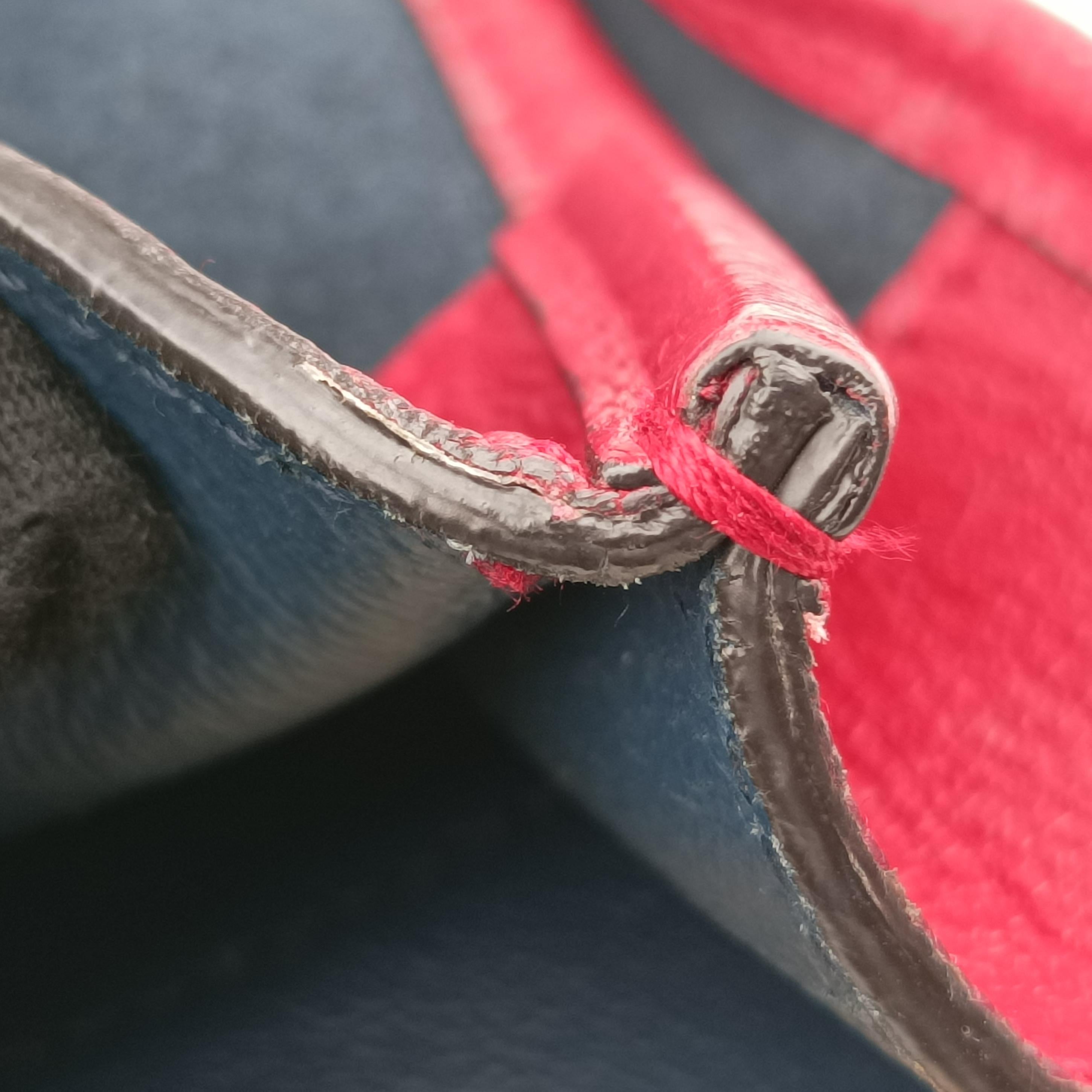 Pre-owned Gucci Rajah navy×red Suede×leather 537219 shoulderbag | stylenewstar
