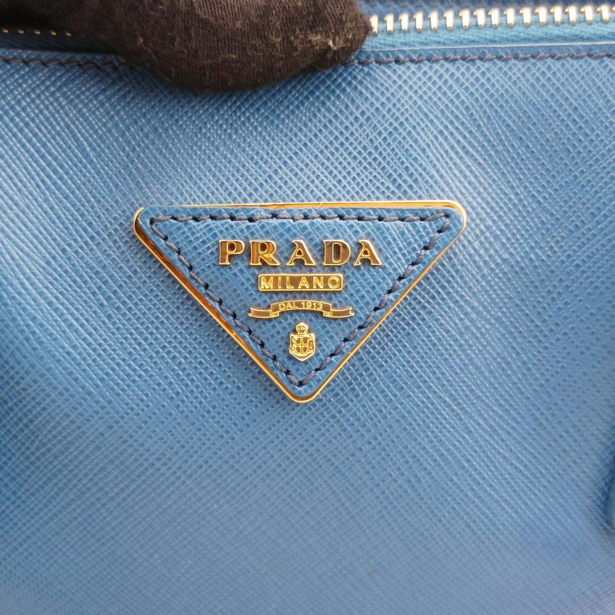 Vintage Prada Galleria Blue SAFFIANO Leather BN1801 shoulderbag | stylenewstar