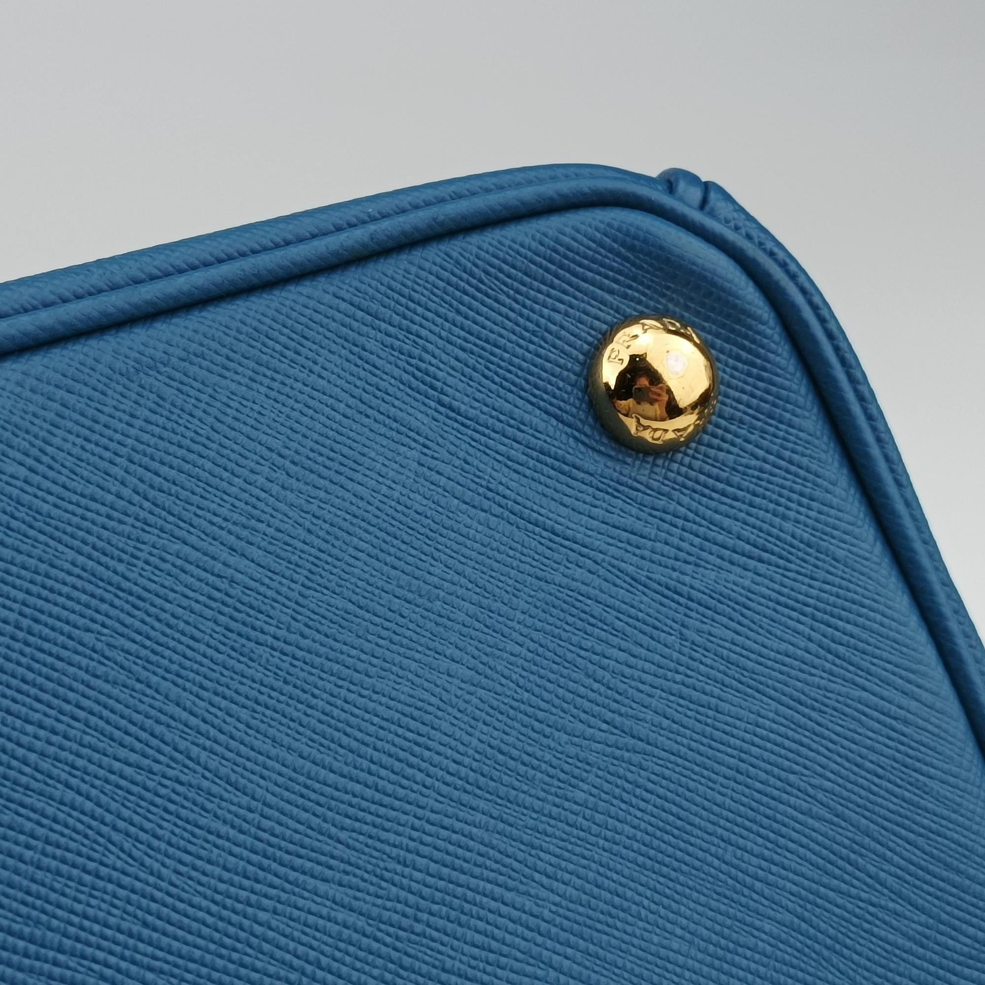 Vintage Prada Galleria Blue SAFFIANO Leather BN1801 shoulderbag | stylenewstar