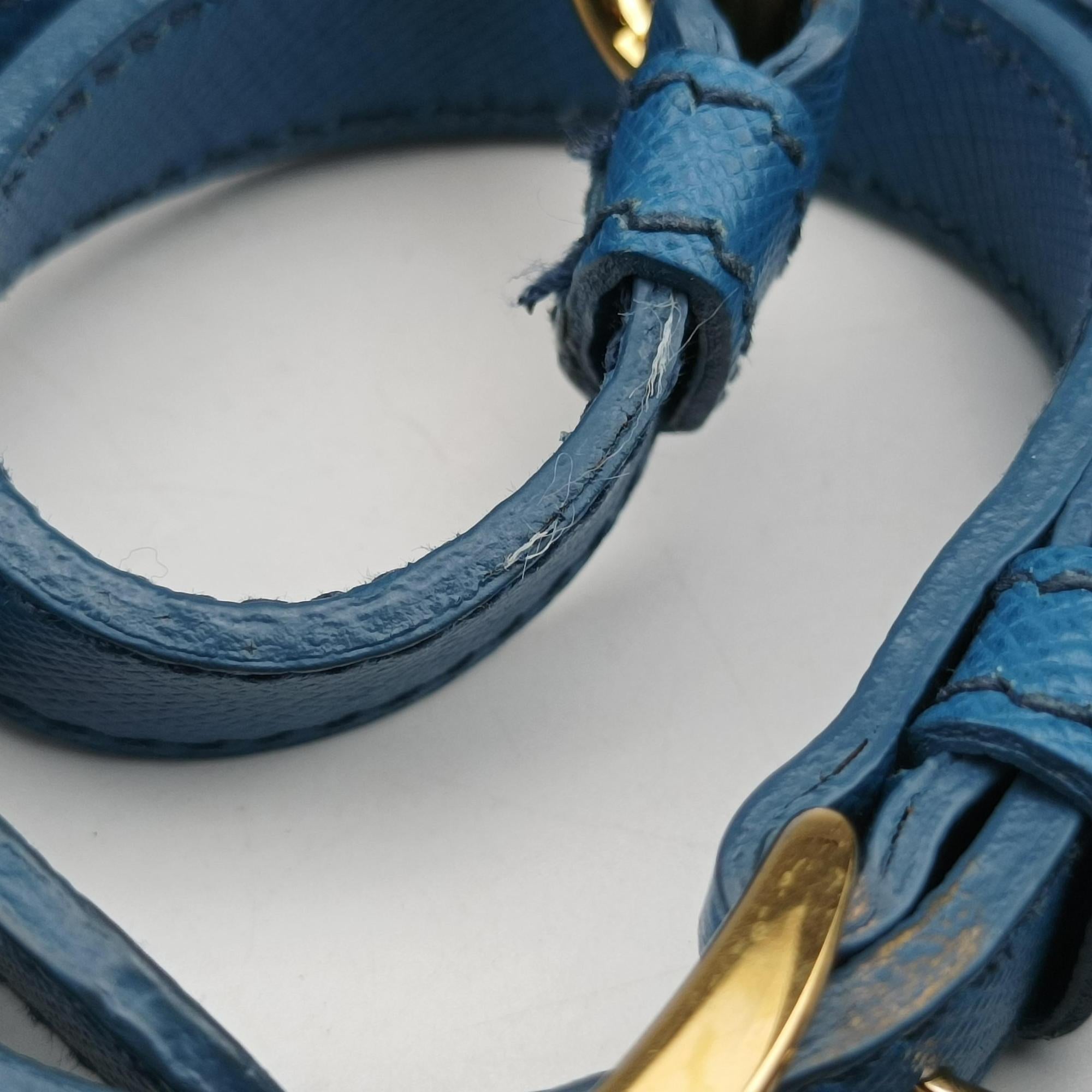 Vintage Prada Galleria Blue SAFFIANO Leather BN1801 shoulderbag | stylenewstar