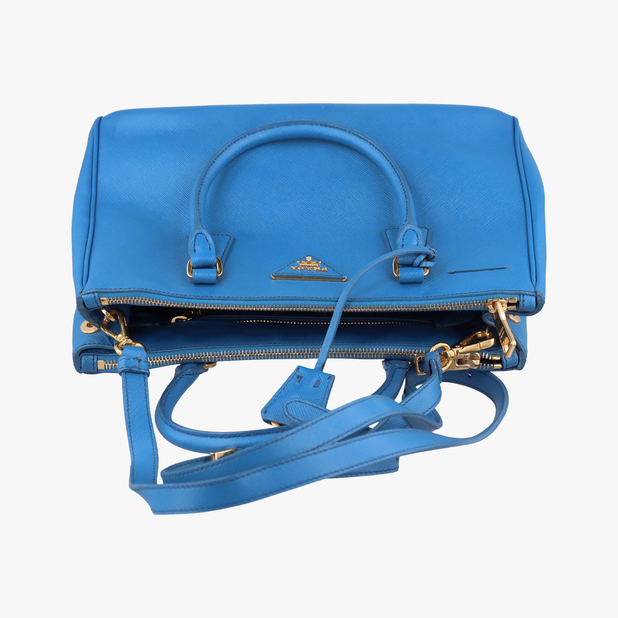 Vintage Prada Galleria Blue SAFFIANO Leather BN1801 shoulderbag | stylenewstar