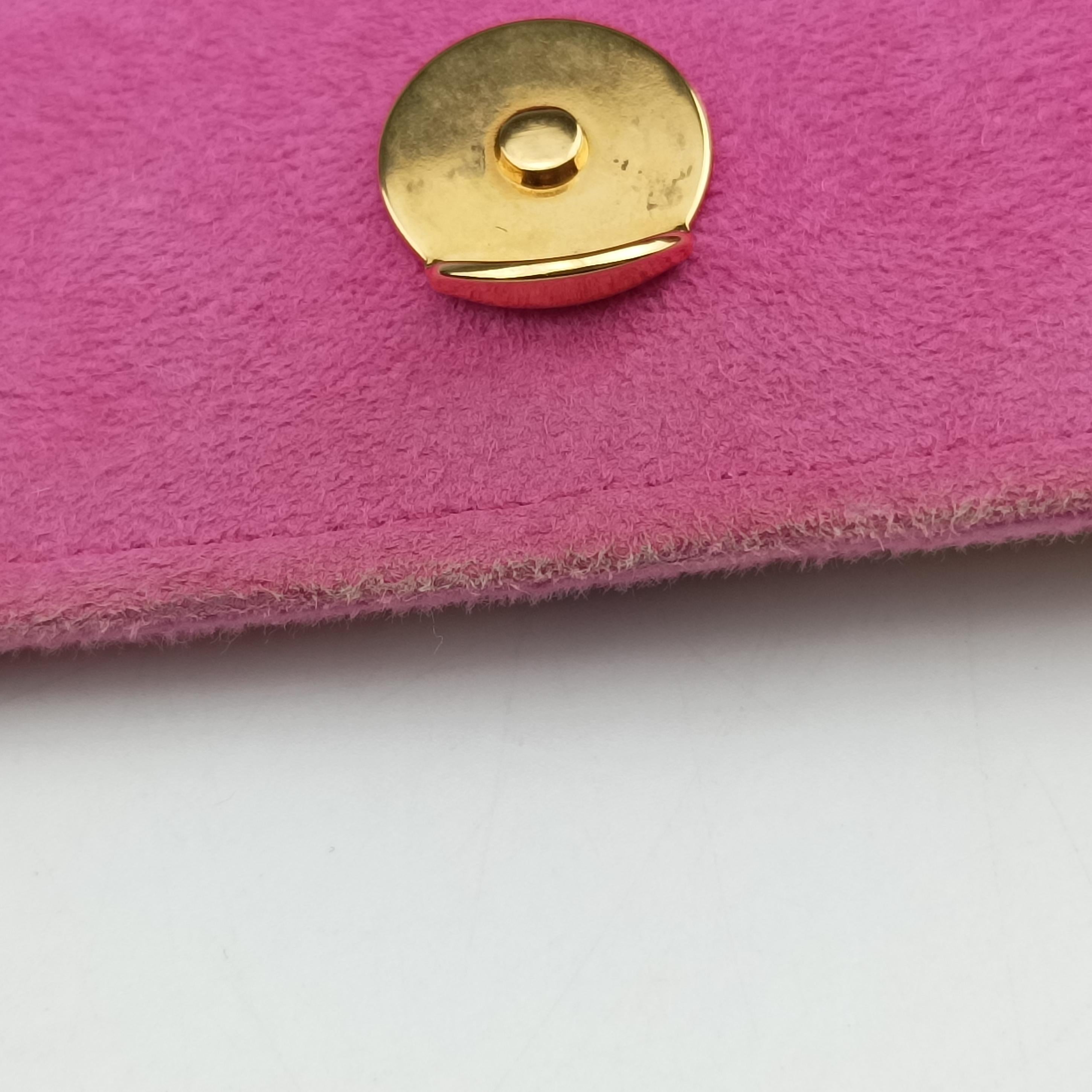 Pre-owned Prada Cahier pink×Multicolour velour 1BD075 shoulderbag | stylenewstar