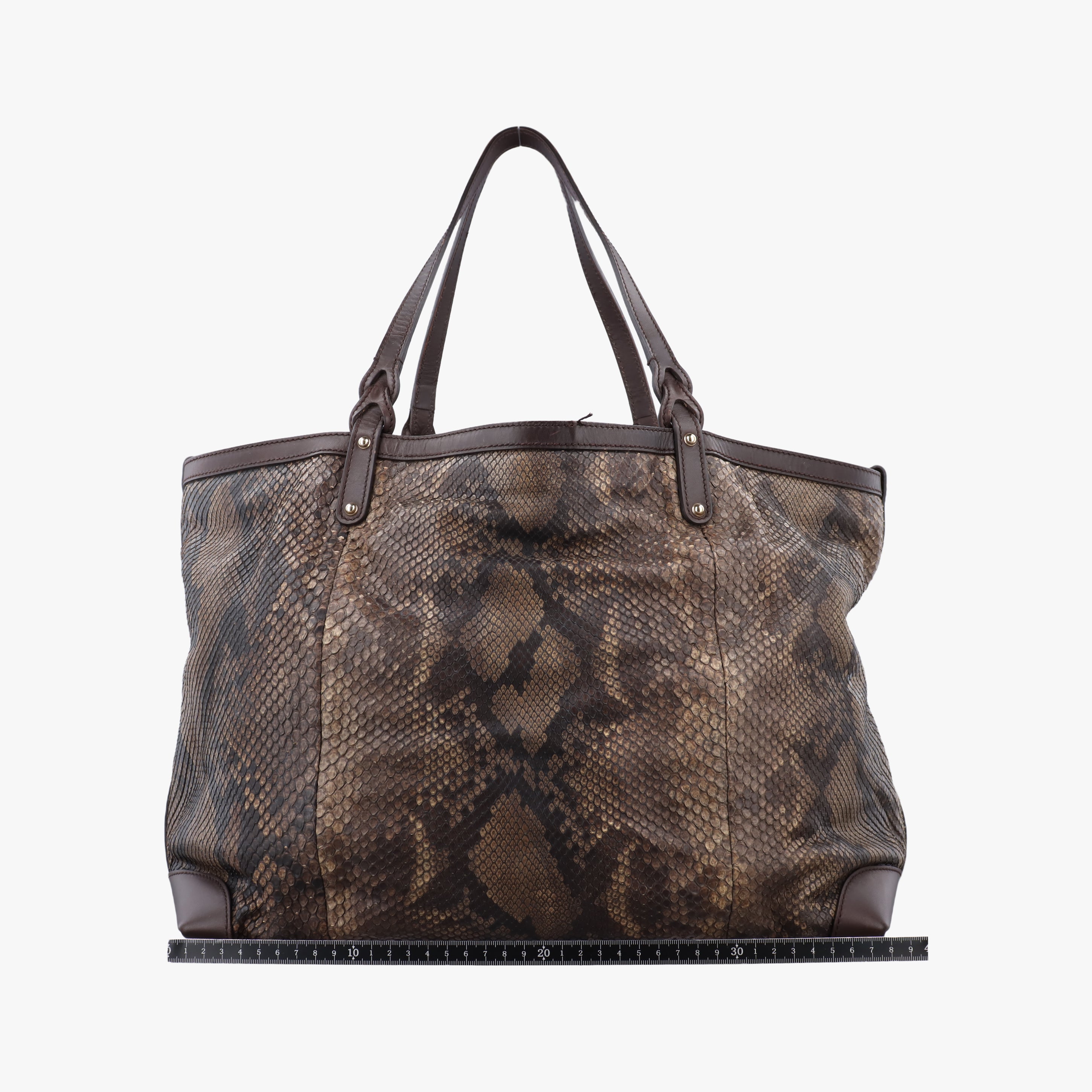Pre-owned Gucci GG Craft Brown snakeskin 247207 shoulderbag | stylenewstar