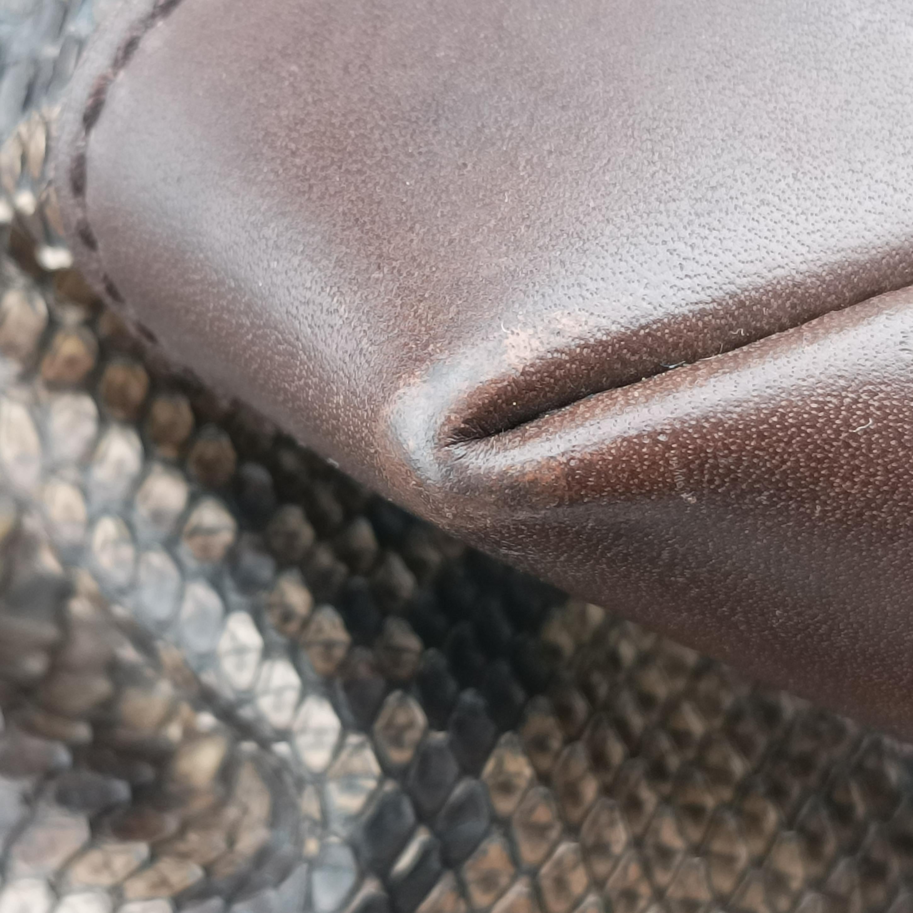 Pre-owned Gucci GG Craft Brown snakeskin 247207 shoulderbag | stylenewstar