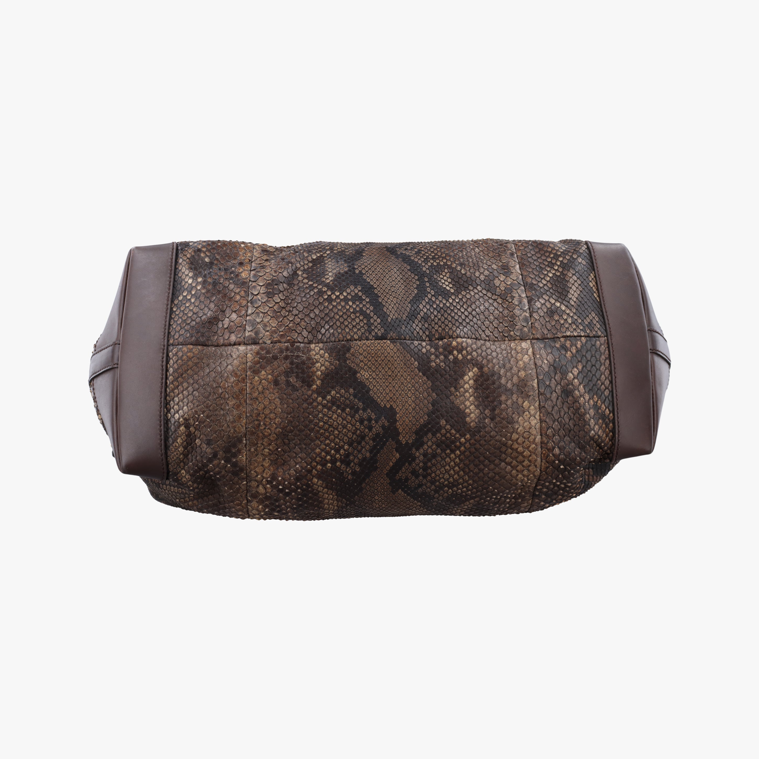 Pre-owned Gucci GG Craft Brown snakeskin 247207 shoulderbag | stylenewstar