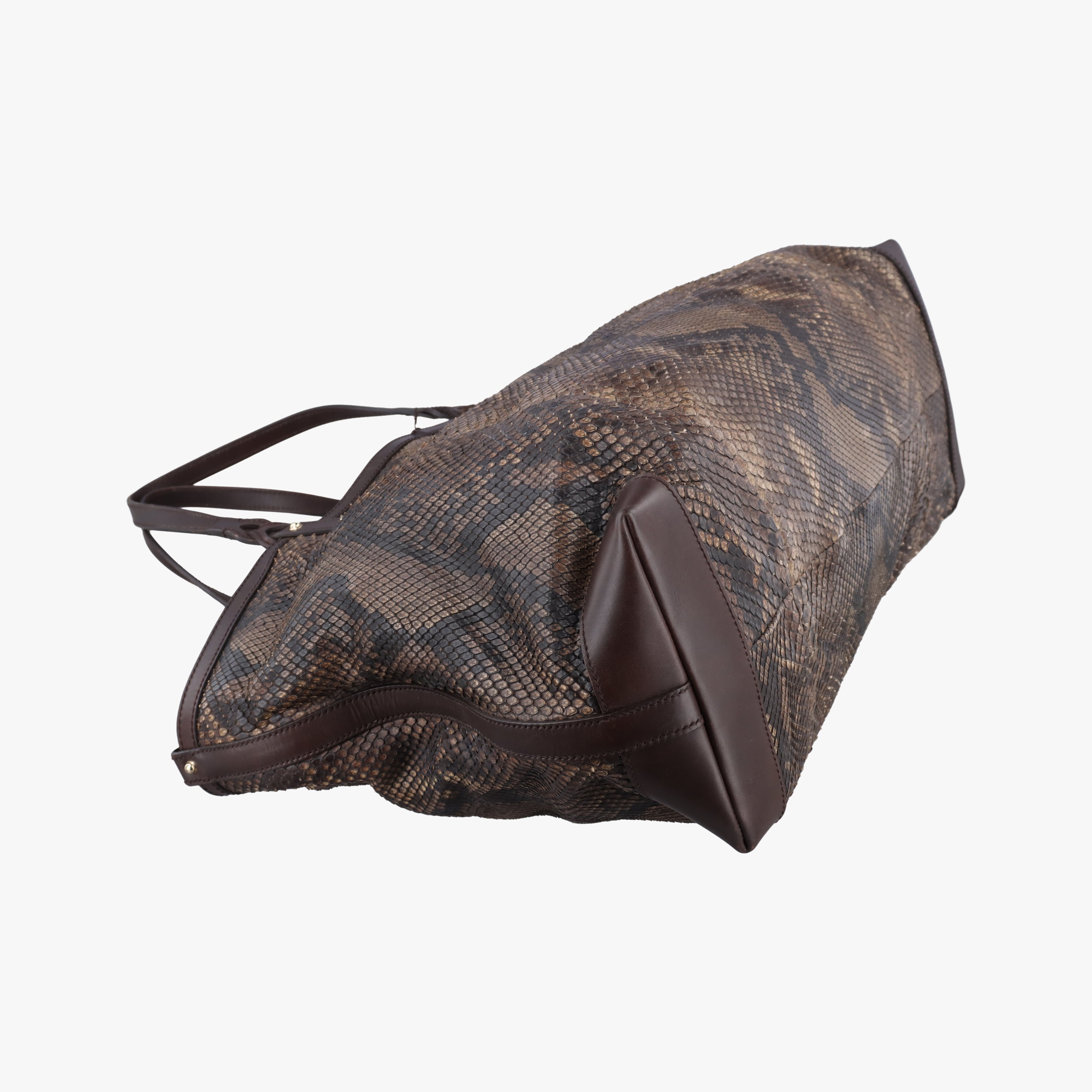 Pre-owned Gucci GG Craft Brown snakeskin 247207 shoulderbag | stylenewstar