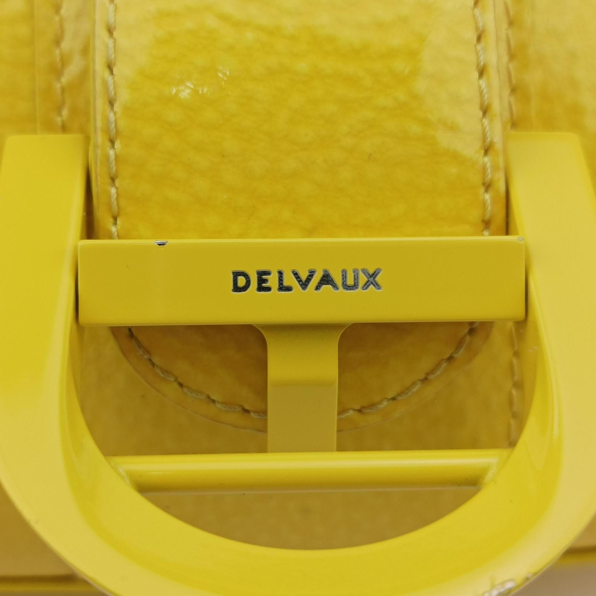 Pre-owned Delvaux Brillant Mini Yellow Patent   shoulderbag | stylenewstar