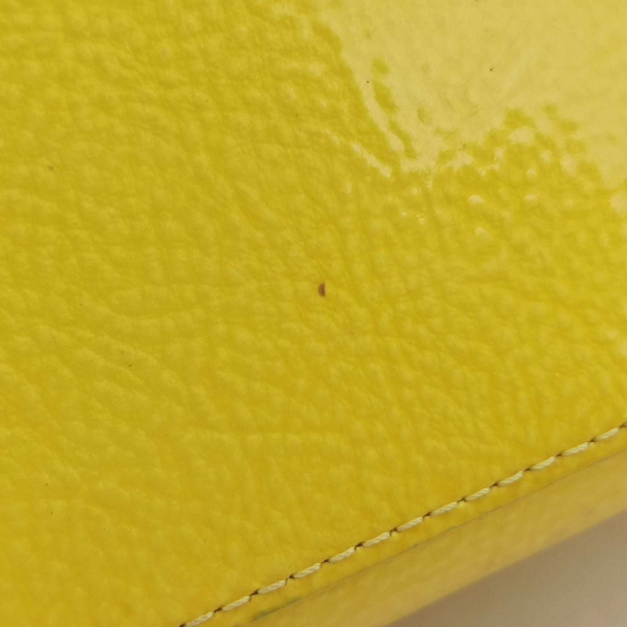 Pre-owned Delvaux Brillant Mini Yellow Patent   shoulderbag | stylenewstar