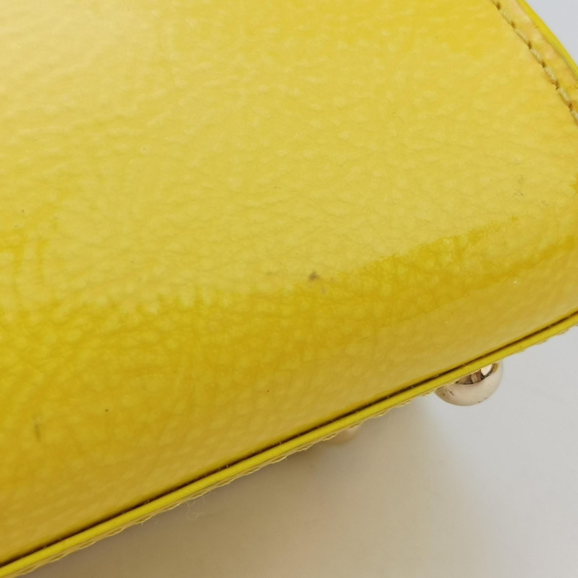 Pre-owned Delvaux Brillant Mini Yellow Patent   shoulderbag | stylenewstar