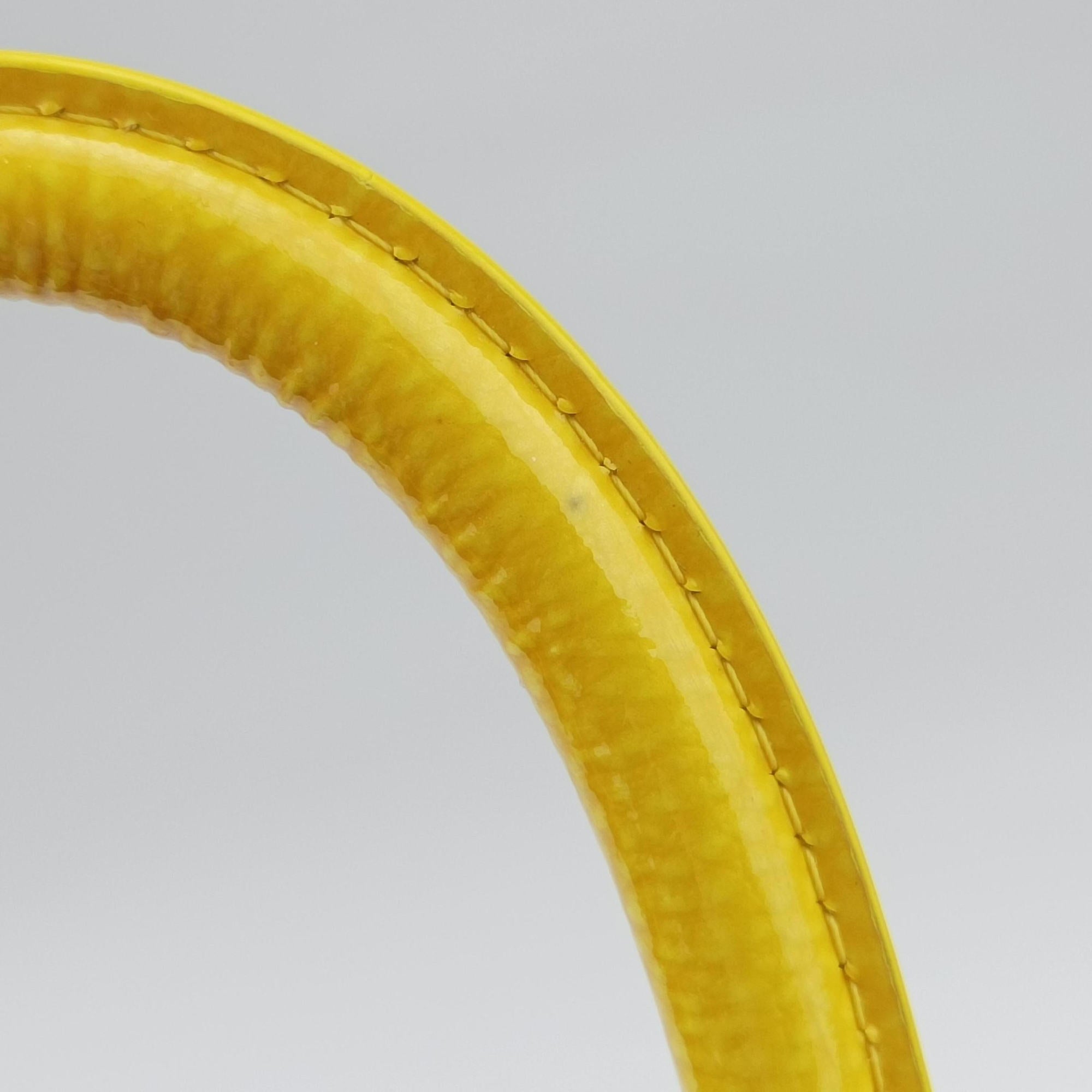Pre-owned Delvaux Brillant Mini Yellow Patent   shoulderbag | stylenewstar