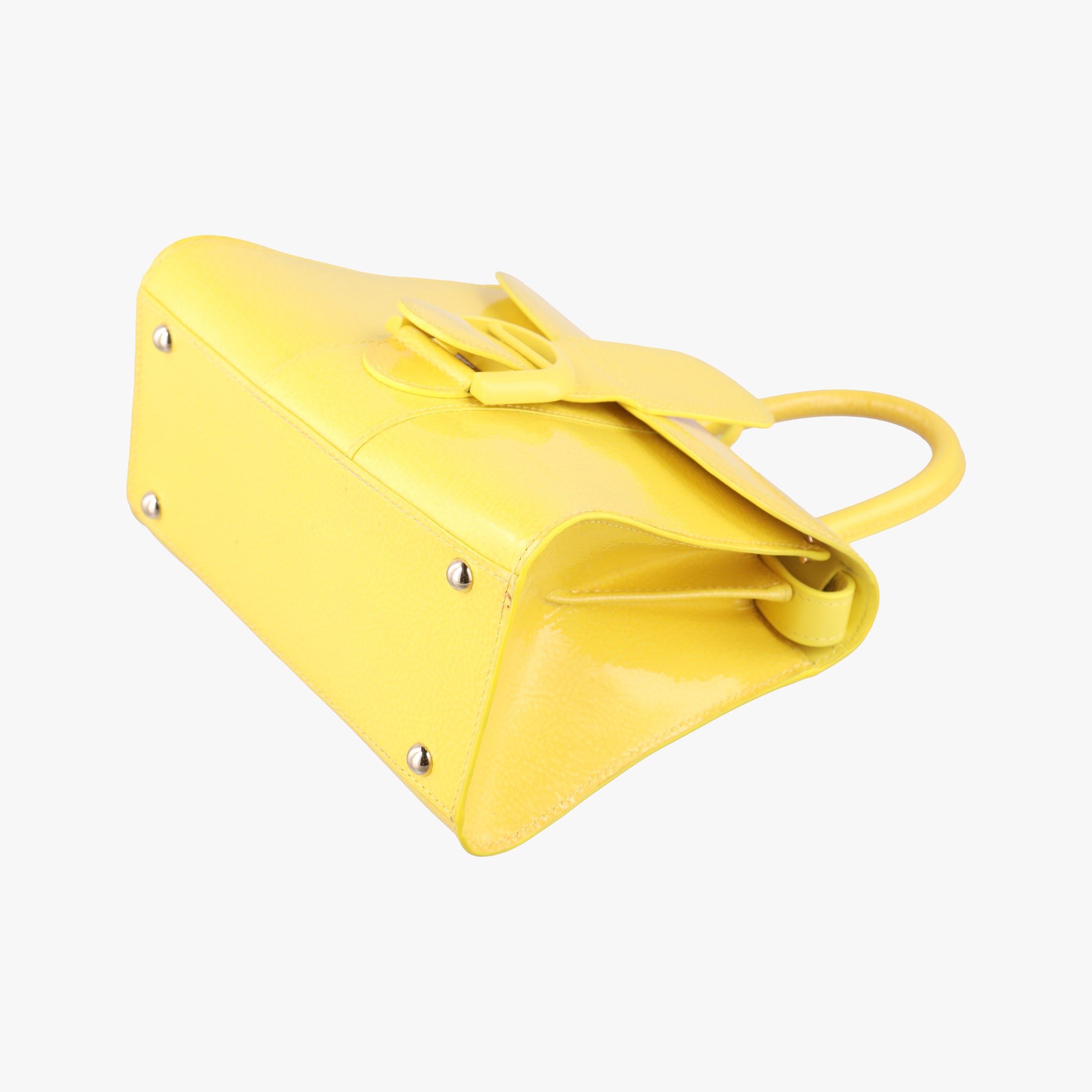 Pre-owned Delvaux Brillant Mini Yellow Patent   shoulderbag | stylenewstar