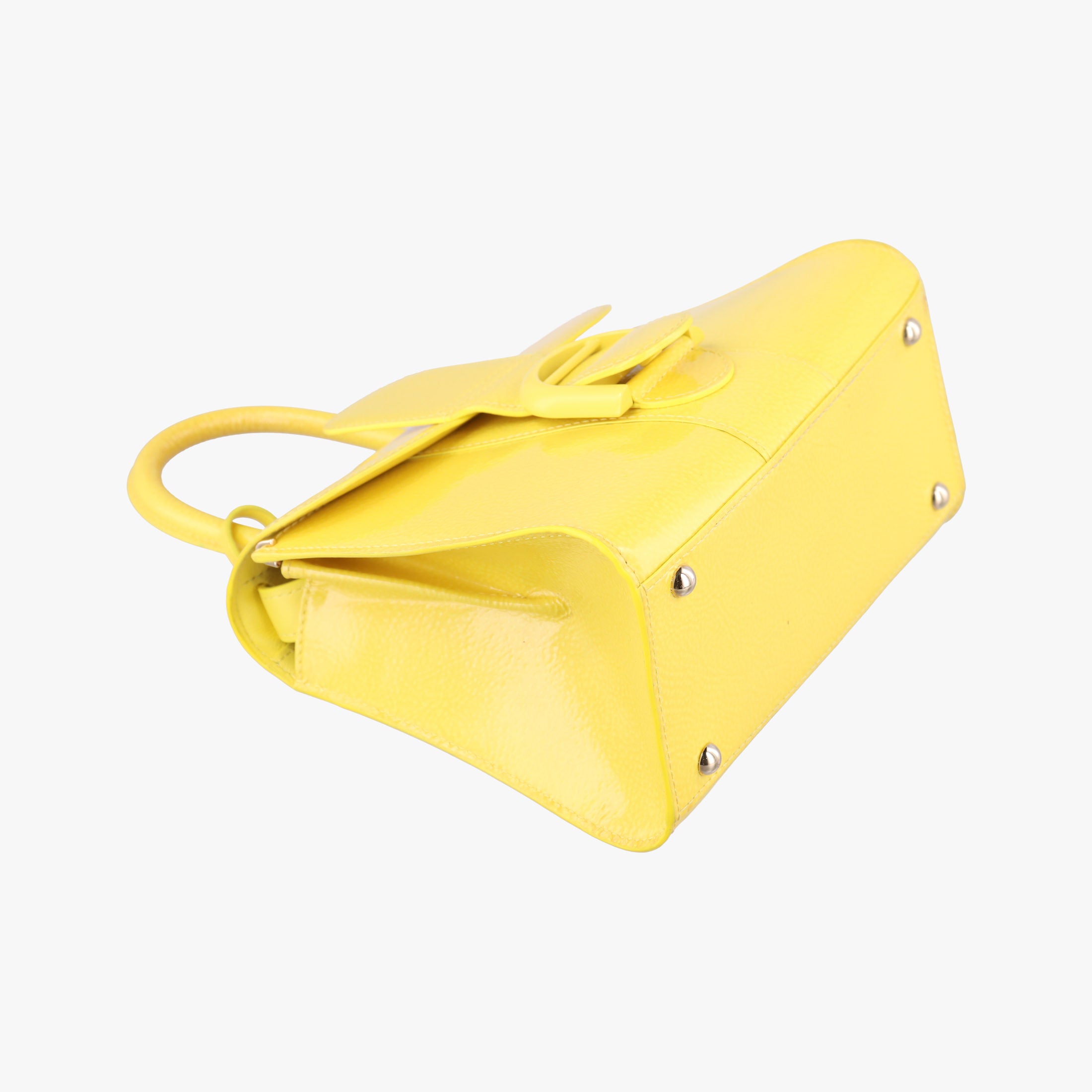 Pre-owned Delvaux Brillant Mini Yellow Patent   shoulderbag | stylenewstar
