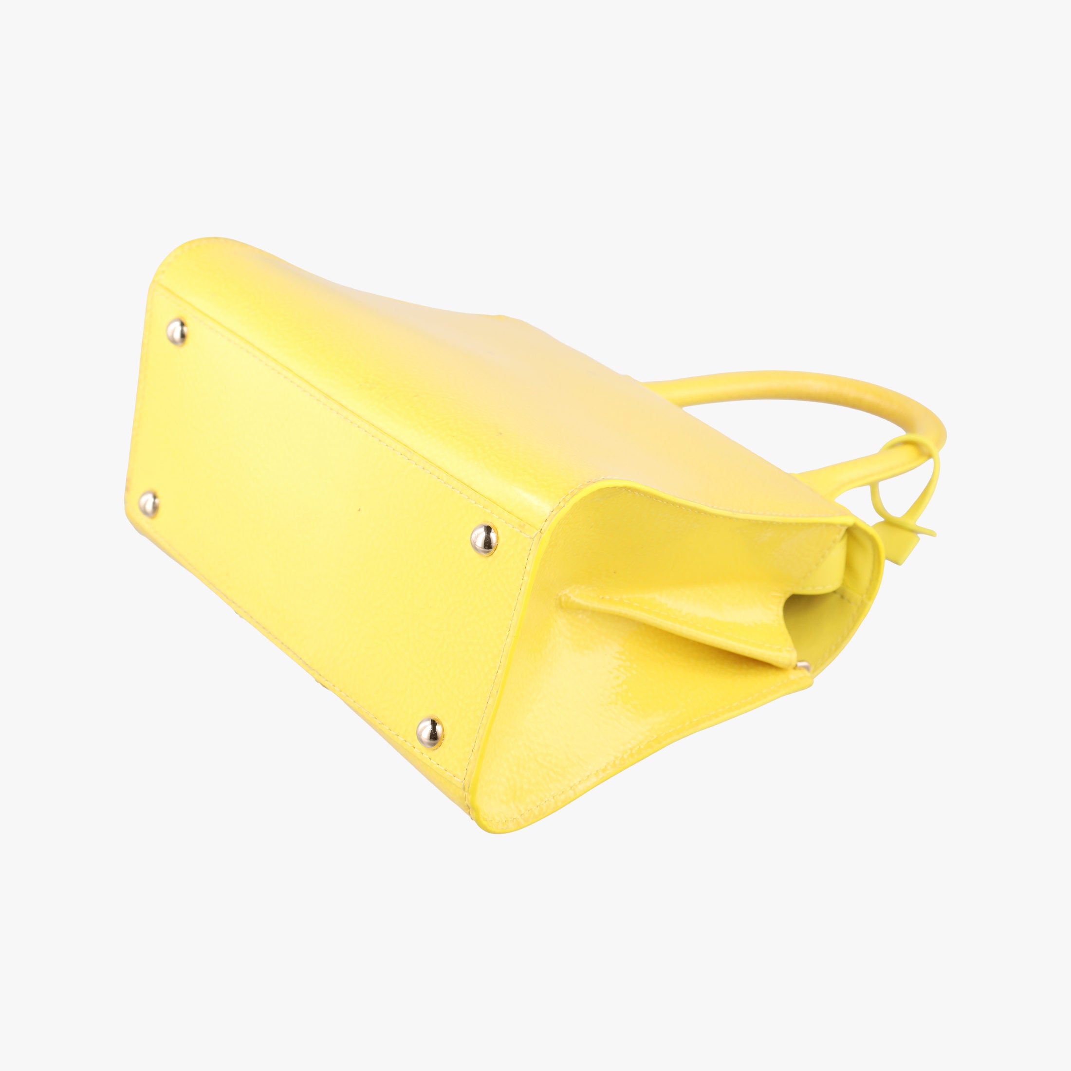 Pre-owned Delvaux Brillant Mini Yellow Patent   shoulderbag | stylenewstar