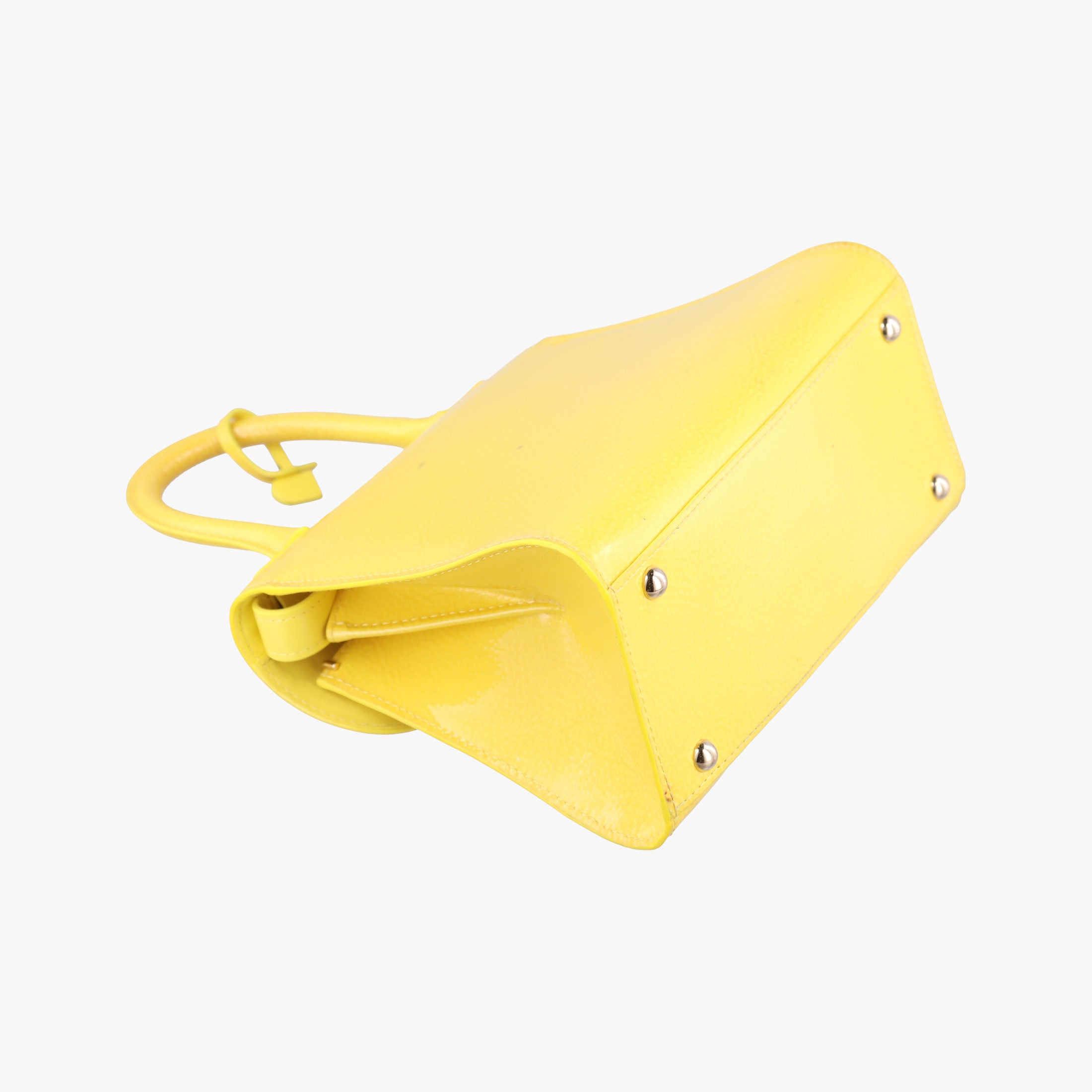 Pre-owned Delvaux Brillant Mini Yellow Patent   shoulderbag | stylenewstar