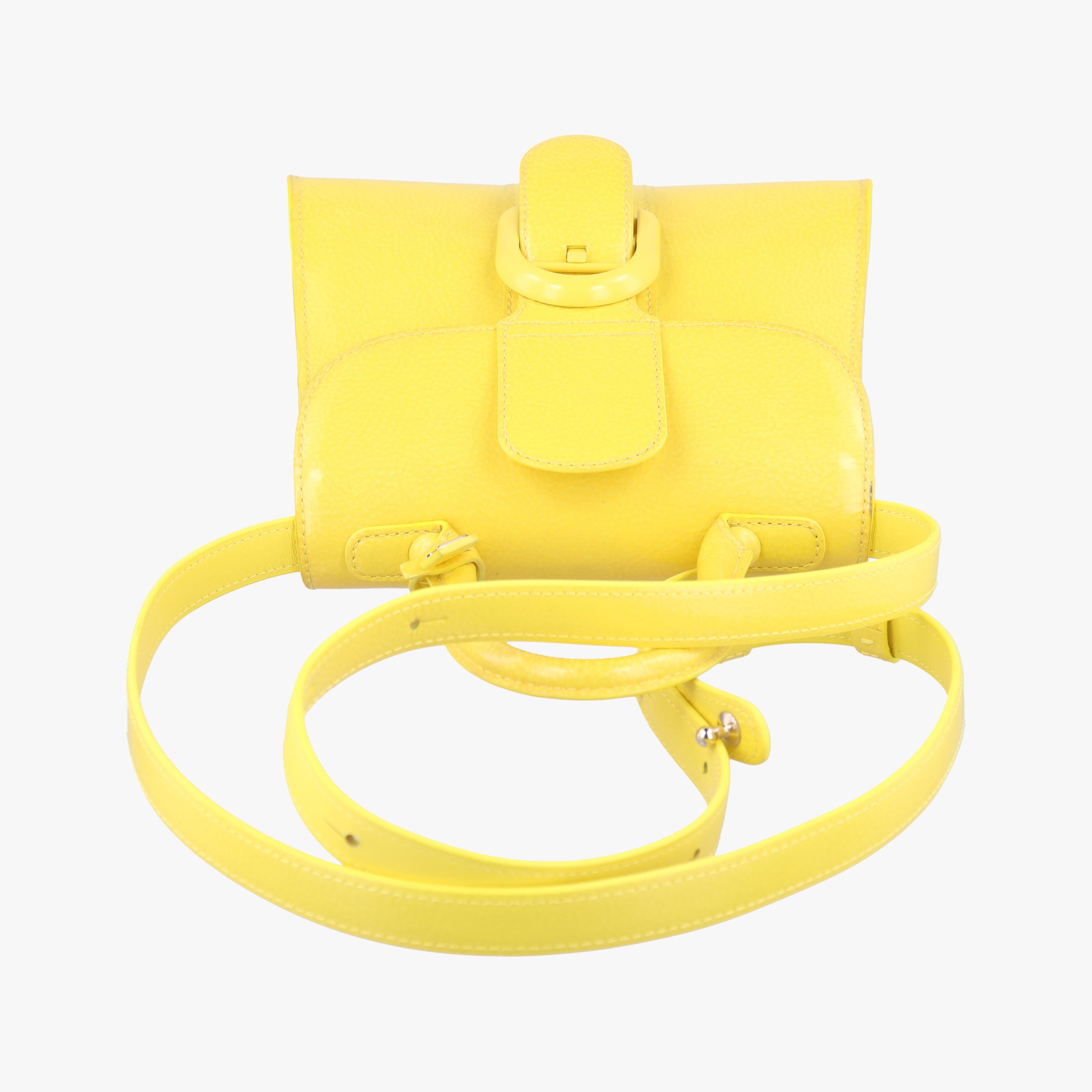 Pre-owned Delvaux Brillant Mini Yellow Patent   shoulderbag | stylenewstar
