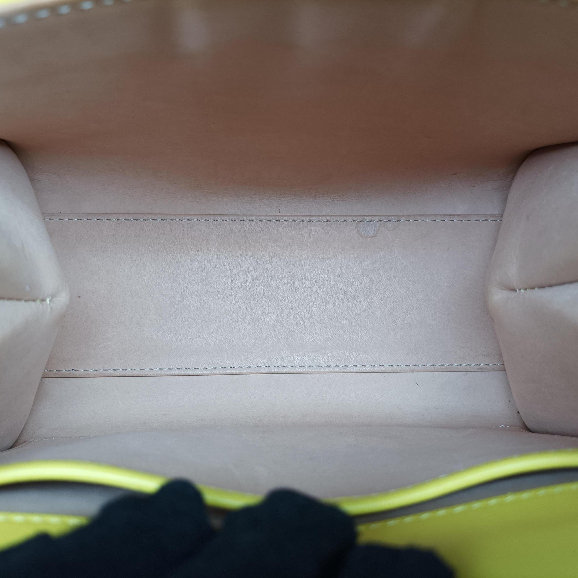 Pre-owned Delvaux Brillant Mini Yellow Patent   shoulderbag | stylenewstar