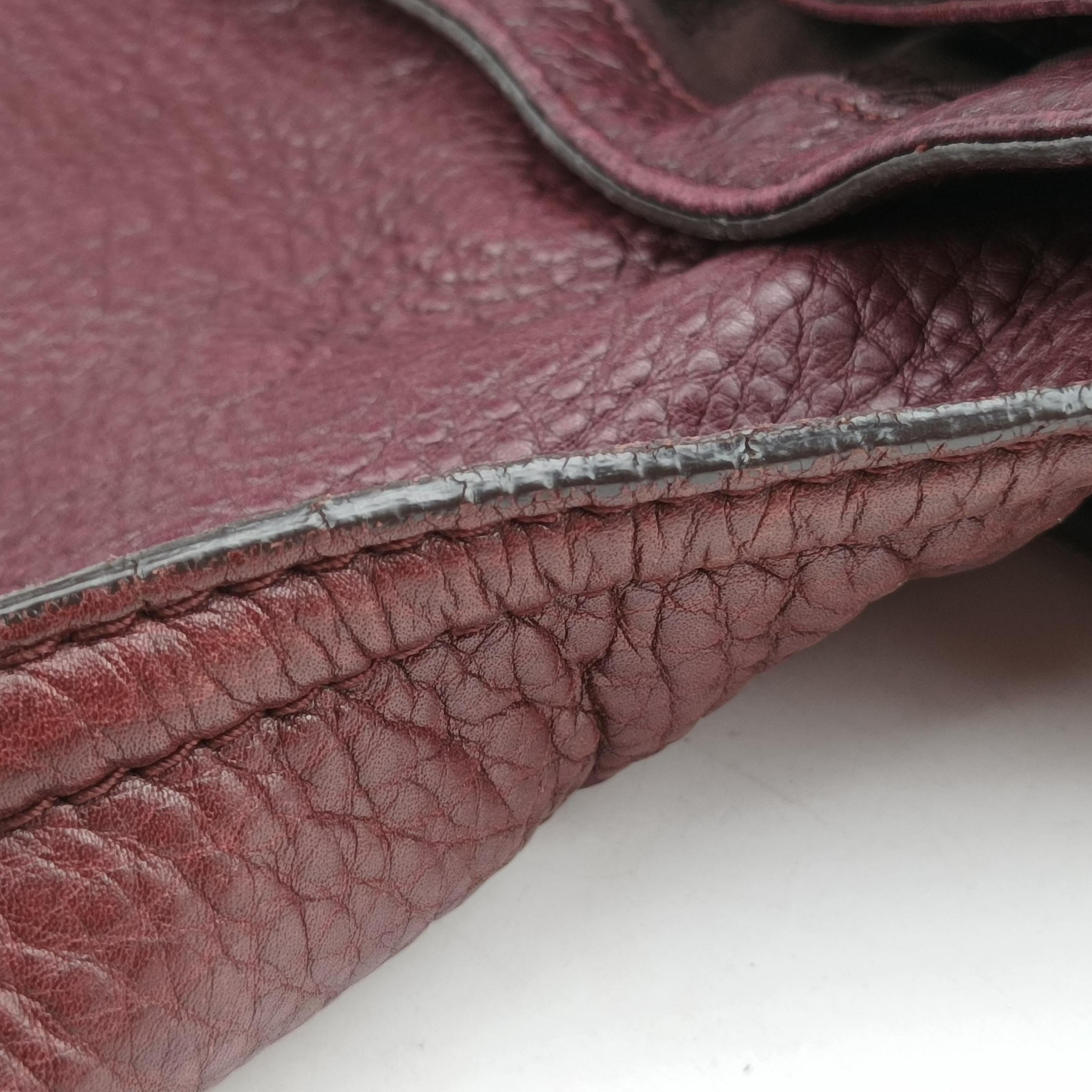 Pre-owned Gucci Guccissima Large Techno Horsebit Hobo Burgundy Leather 240236 shoulderbag | stylenewstar
