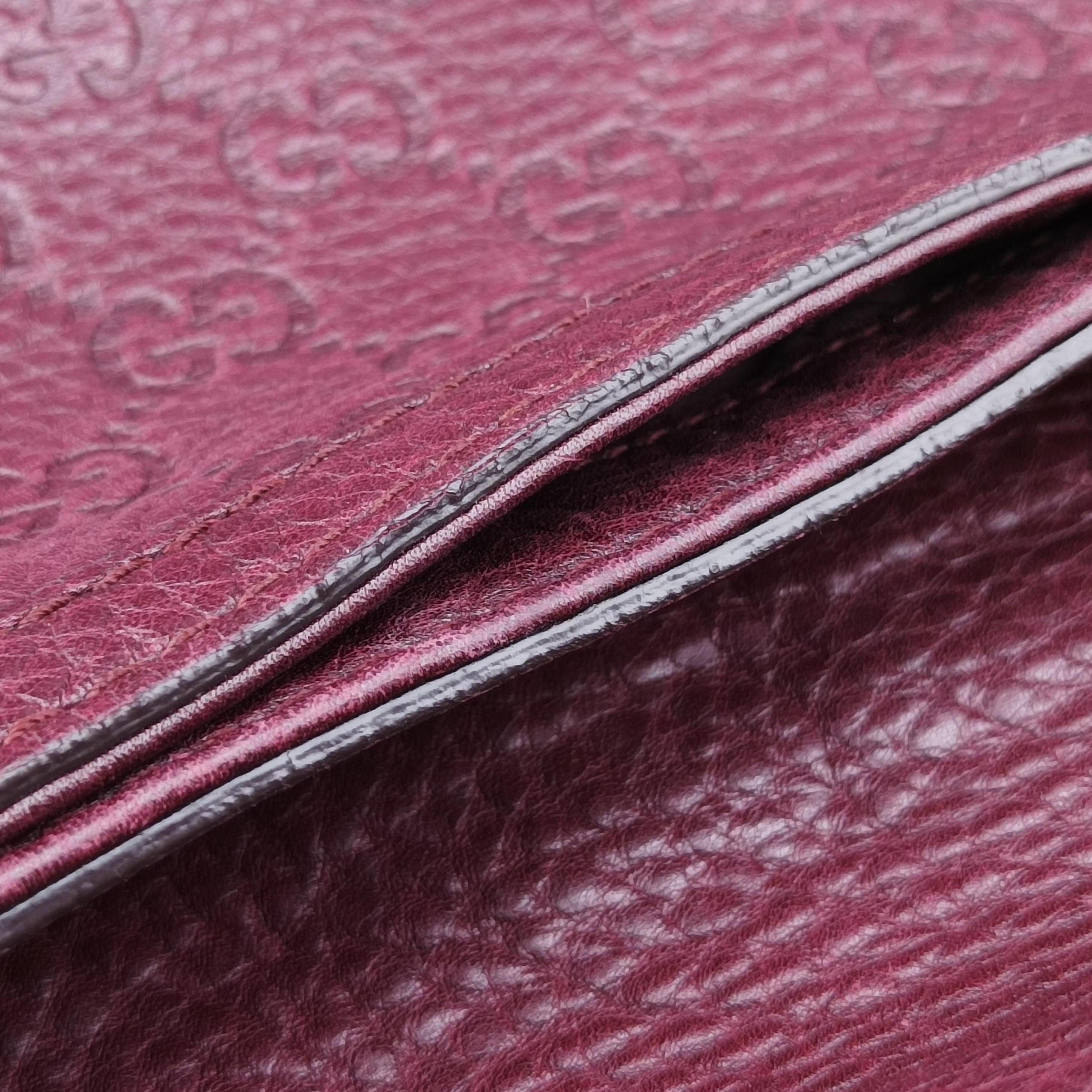 Pre-owned Gucci Guccissima Large Techno Horsebit Hobo Burgundy Leather 240236 shoulderbag | stylenewstar