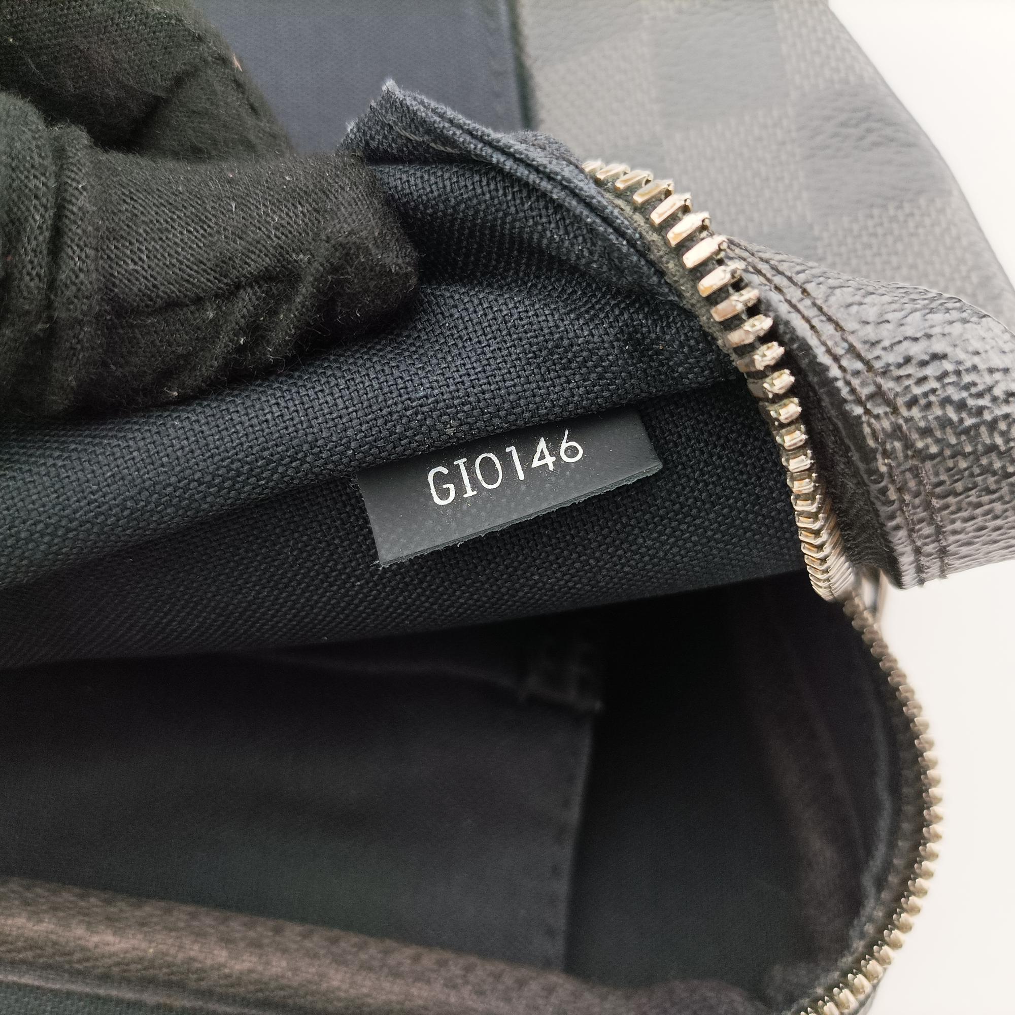 Pre-owned Louis Vuitton Porte Documents Voyage PM Noir Damier Graphite N41478 shoulderbag | stylenewstar