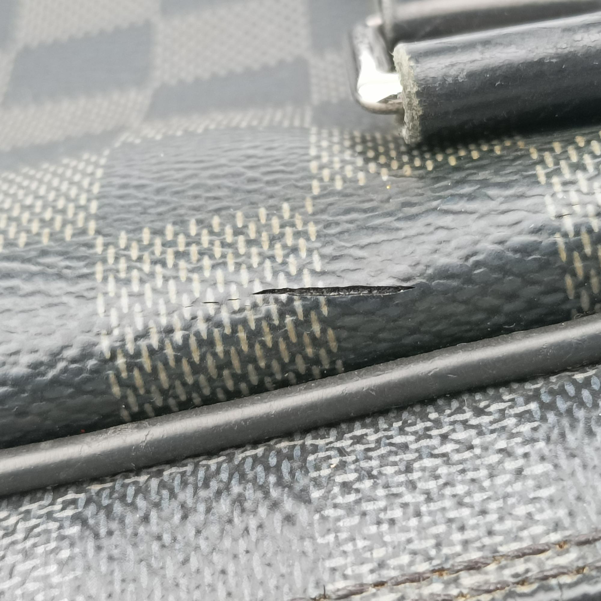 Pre-owned Louis Vuitton Porte Documents Voyage PM Noir Damier Graphite N41478 shoulderbag | stylenewstar