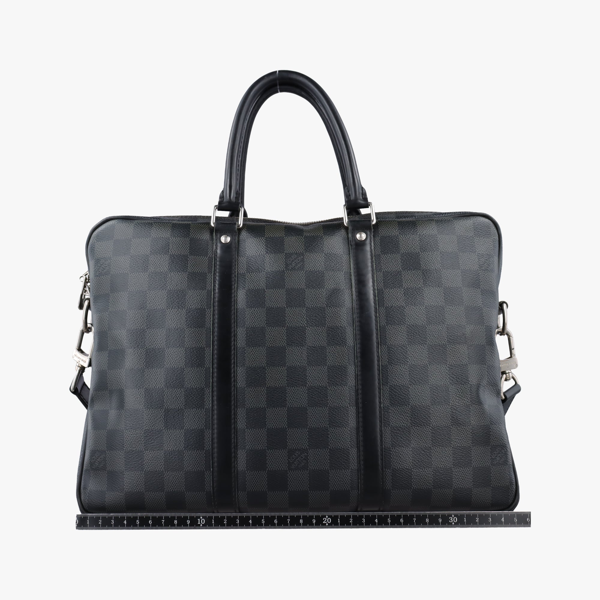 Pre-owned Louis Vuitton Porte Documents Voyage PM Noir Damier Graphite N41478 shoulderbag | stylenewstar
