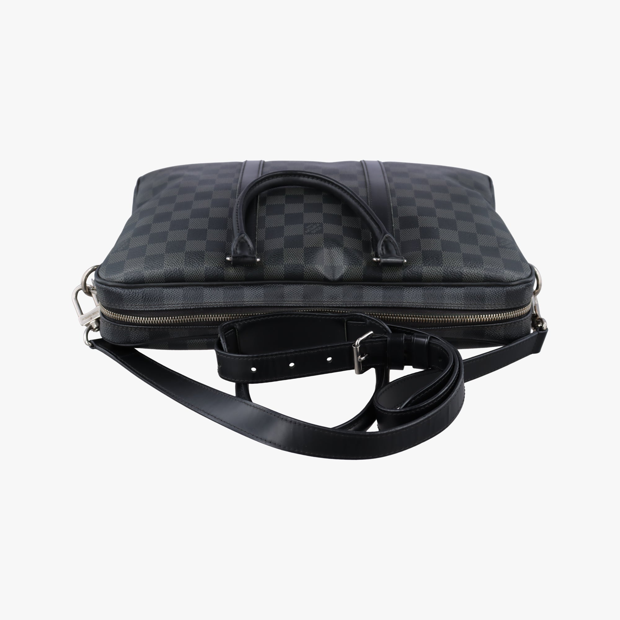Pre-owned Louis Vuitton Porte Documents Voyage PM Noir Damier Graphite N41478 shoulderbag | stylenewstar