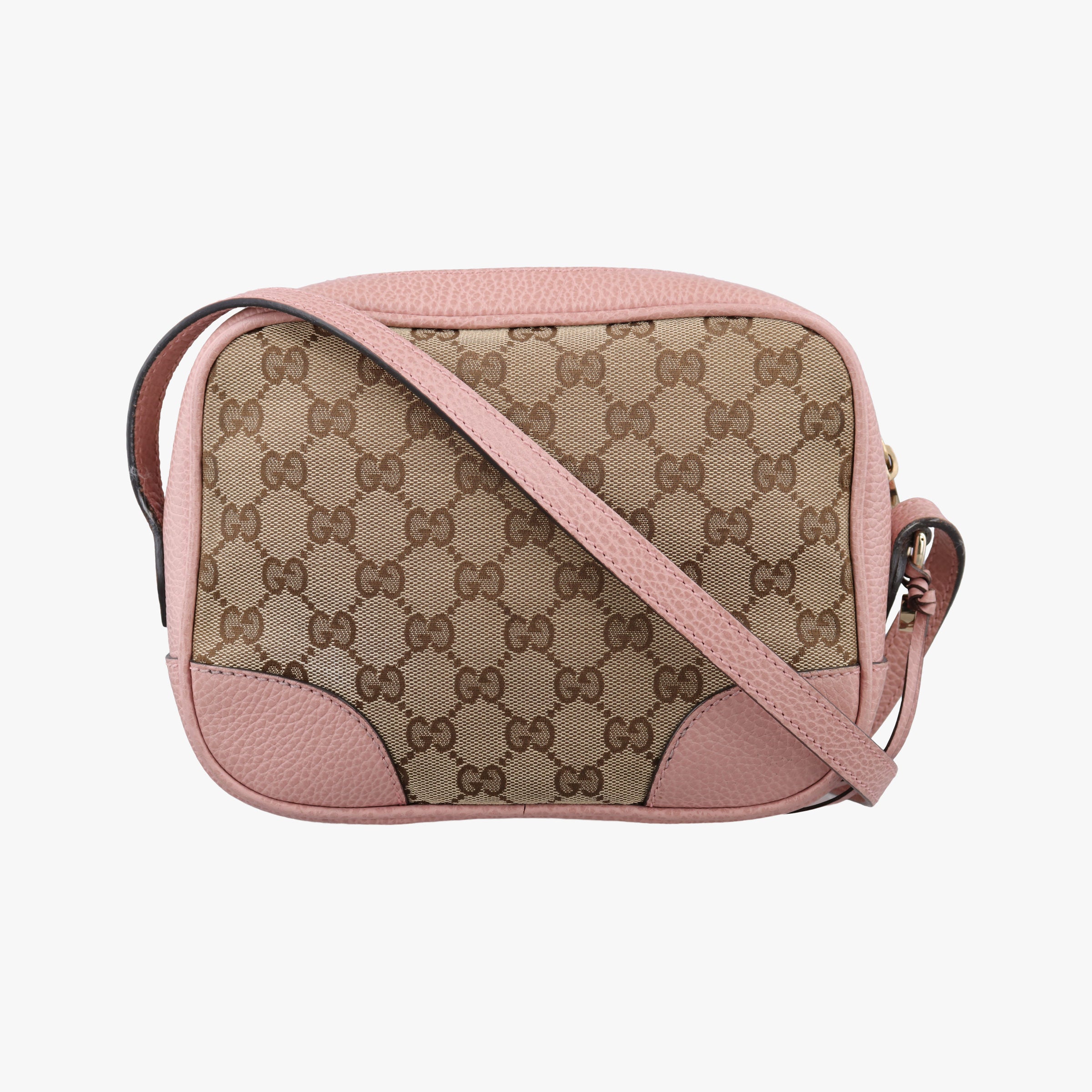 Pre-owned Gucci Bree Microguccissima beige×pink Canvas×Leather 449413 shoulderbag | stylenewstar