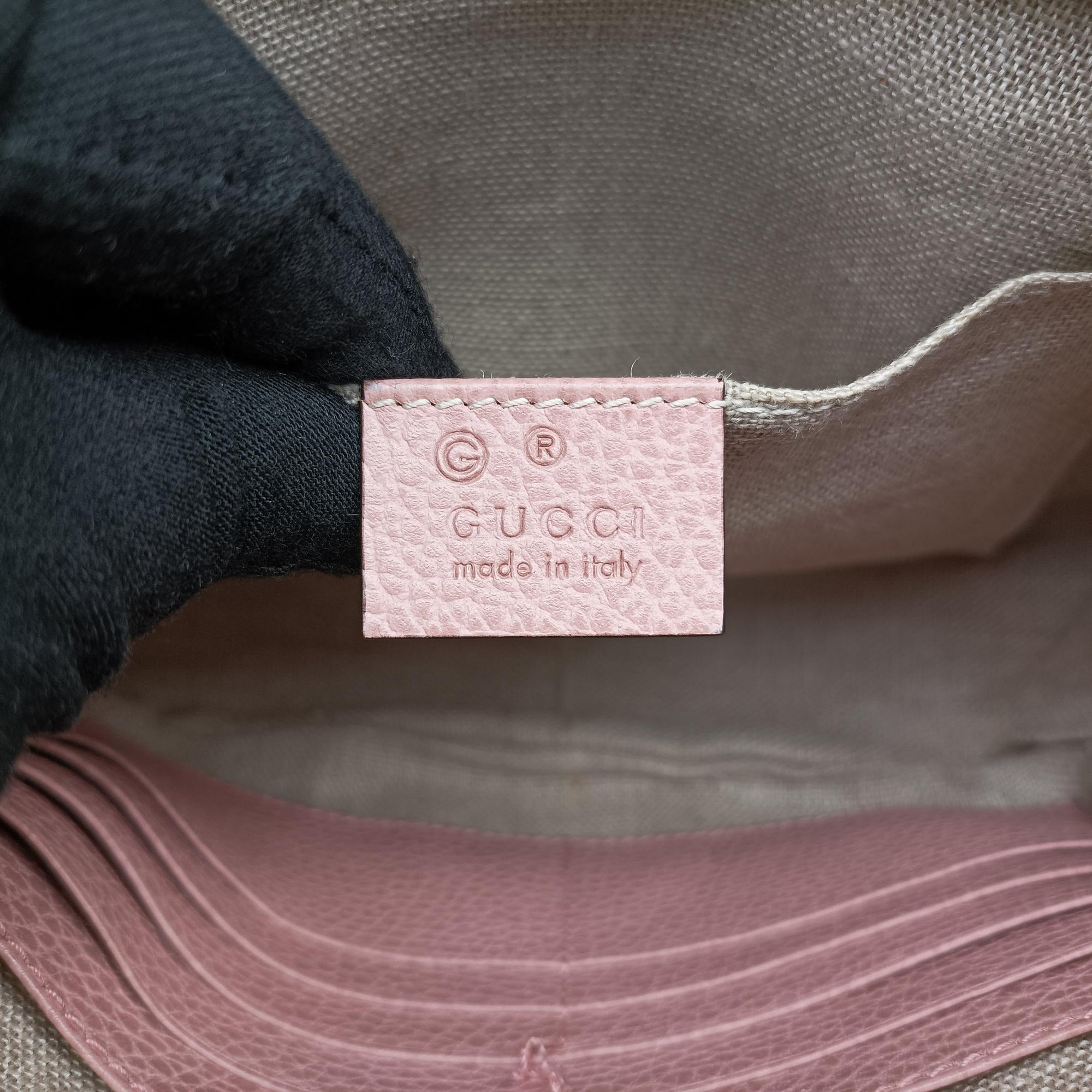 Pre-owned Gucci Bree Microguccissima beige×pink Canvas×Leather 449413 shoulderbag | stylenewstar