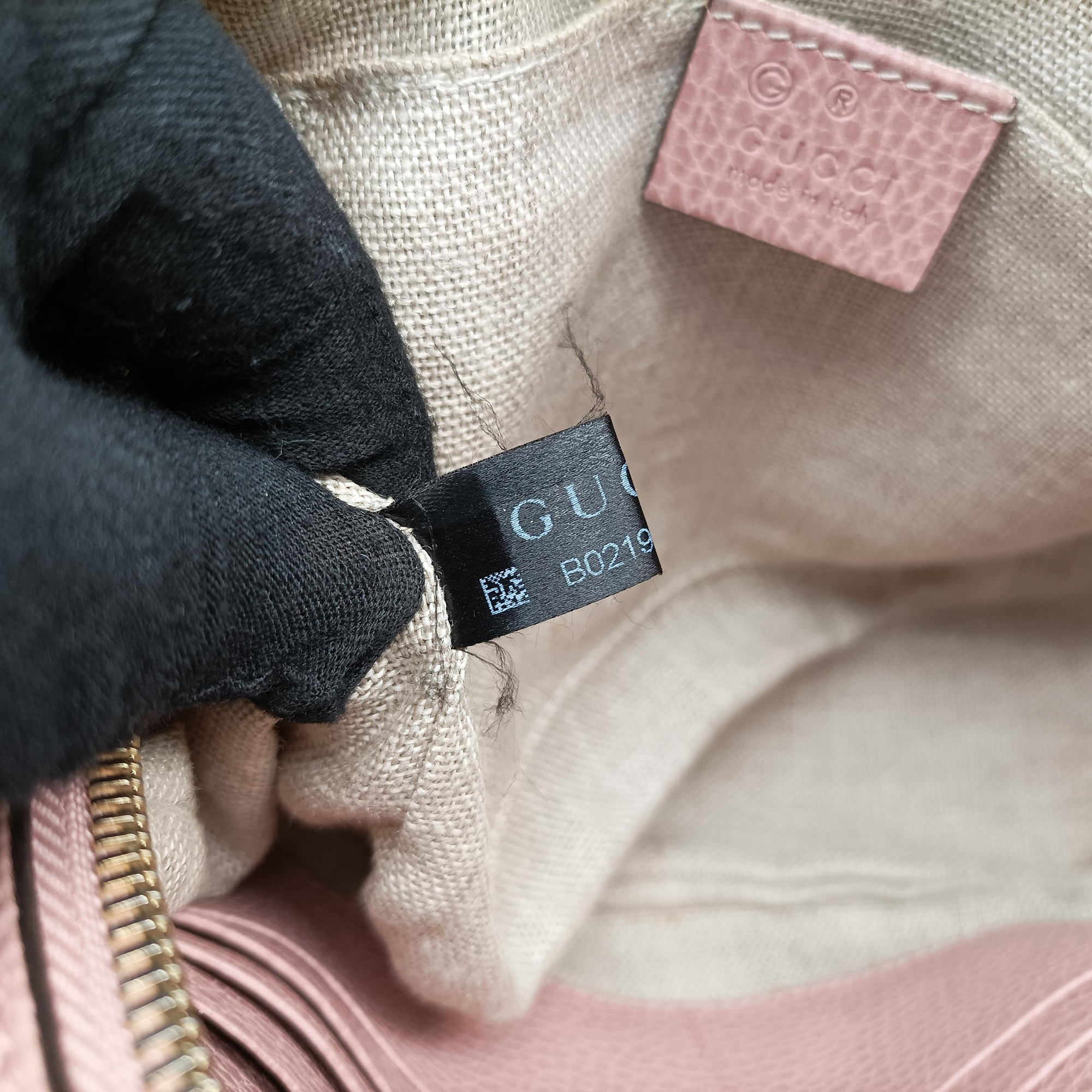 Pre-owned Gucci Bree Microguccissima beige×pink Canvas×Leather 449413 shoulderbag | stylenewstar