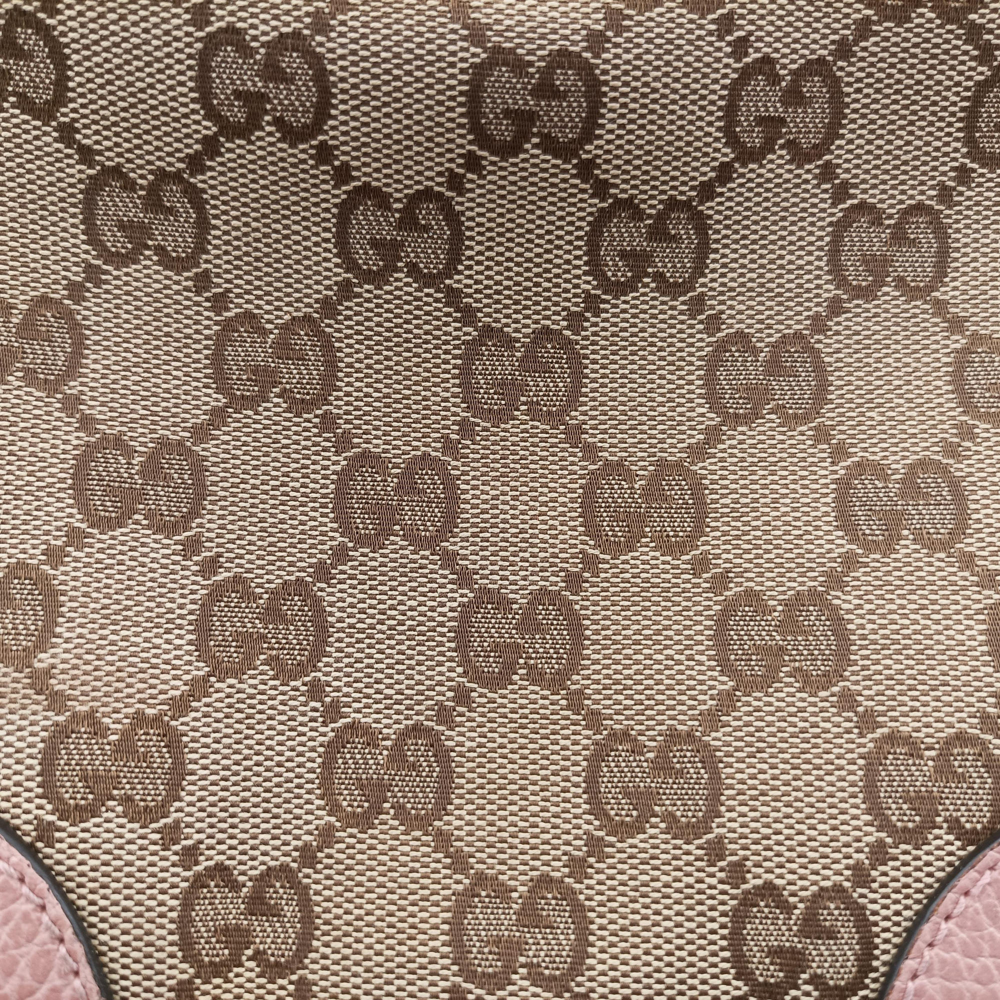 Pre-owned Gucci Bree Microguccissima beige×pink Canvas×Leather 449413 shoulderbag | stylenewstar