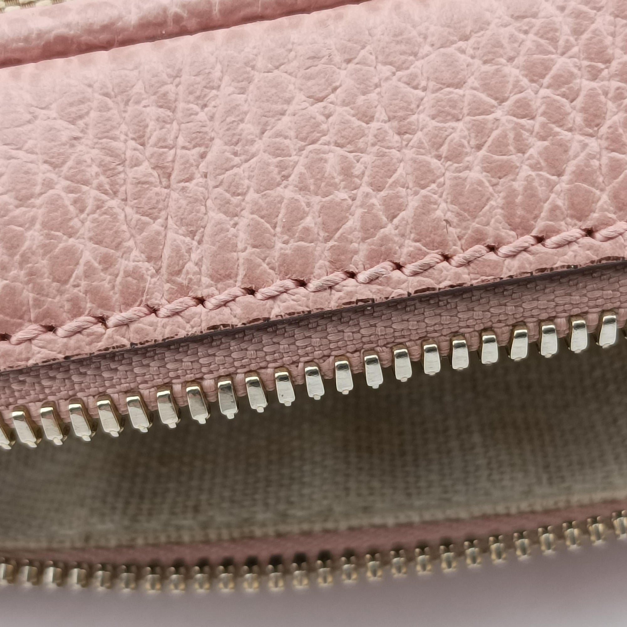 Pre-owned Gucci Bree Microguccissima beige×pink Canvas×Leather 449413 shoulderbag | stylenewstar