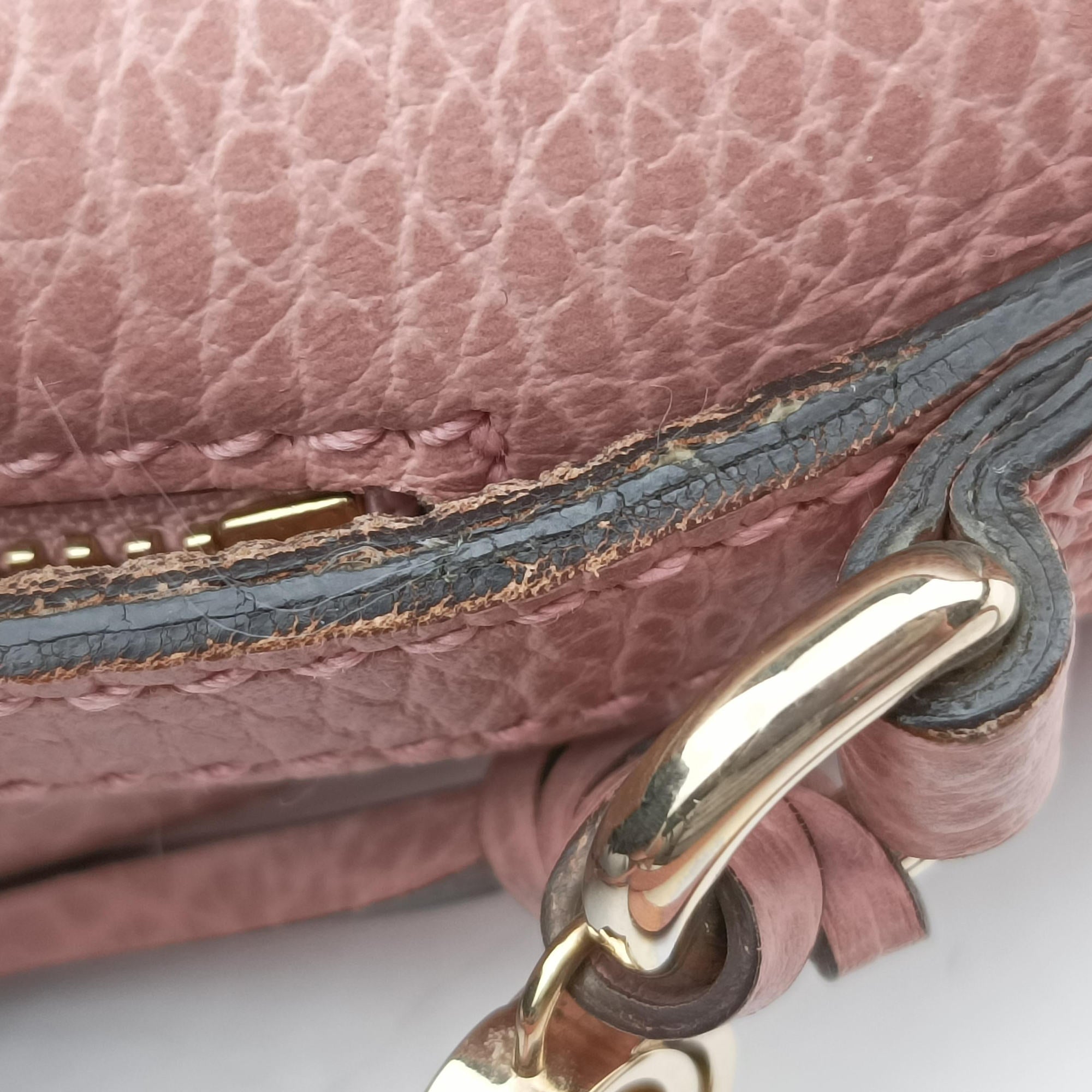 Pre-owned Gucci Bree Microguccissima beige×pink Canvas×Leather 449413 shoulderbag | stylenewstar