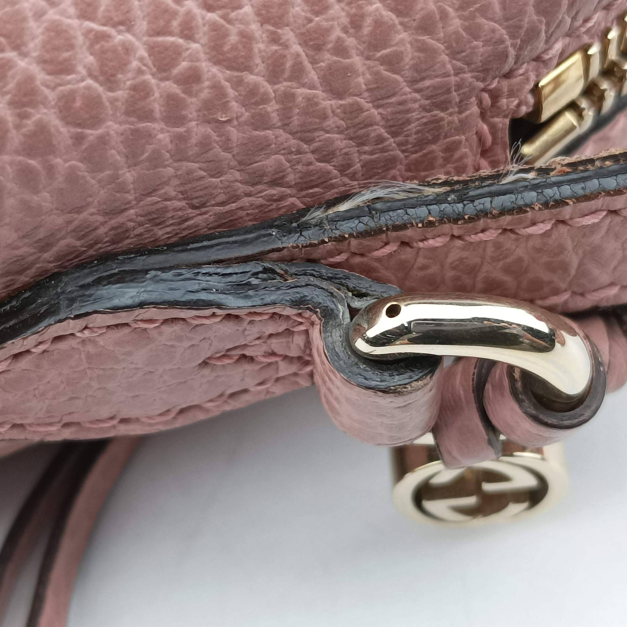 Pre-owned Gucci Bree Microguccissima beige×pink Canvas×Leather 449413 shoulderbag | stylenewstar