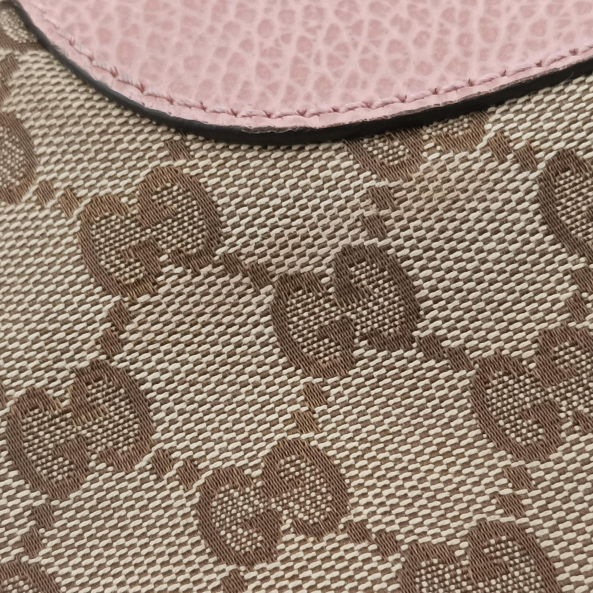 Pre-owned Gucci Bree Microguccissima beige×pink Canvas×Leather 449413 shoulderbag | stylenewstar