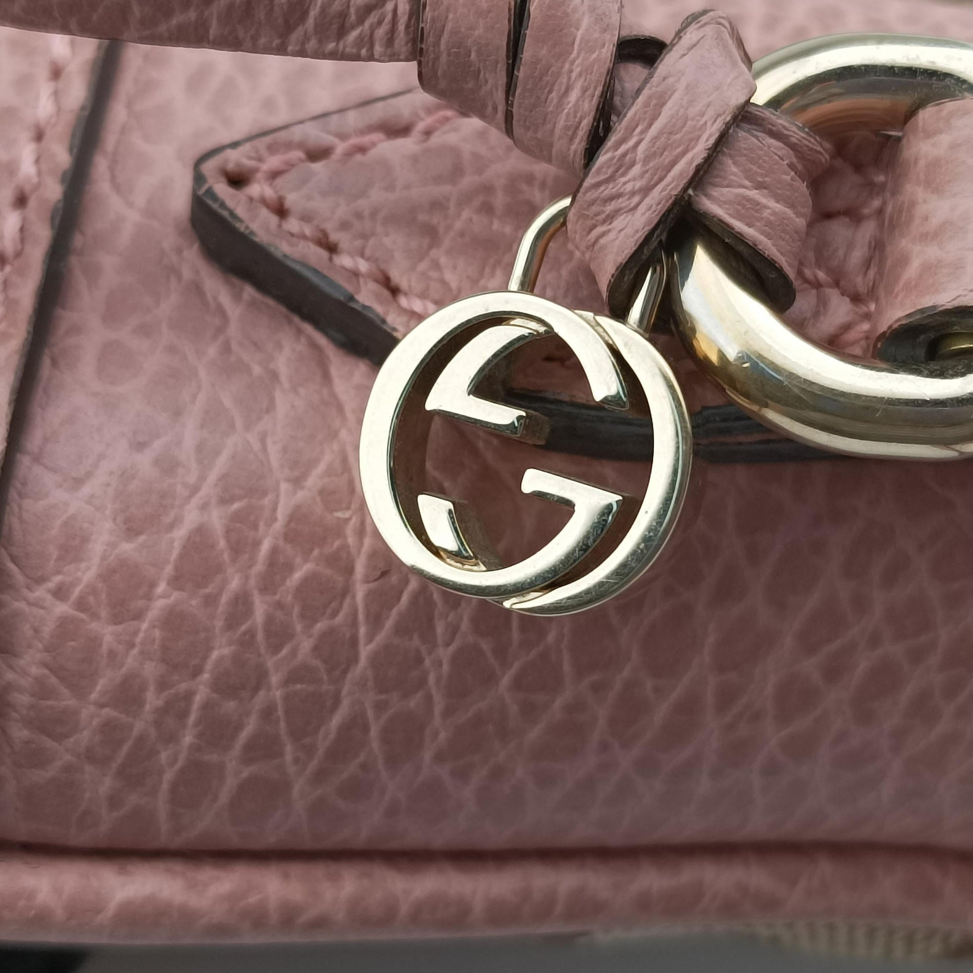 Pre-owned Gucci Bree Microguccissima beige×pink Canvas×Leather 449413 shoulderbag | stylenewstar