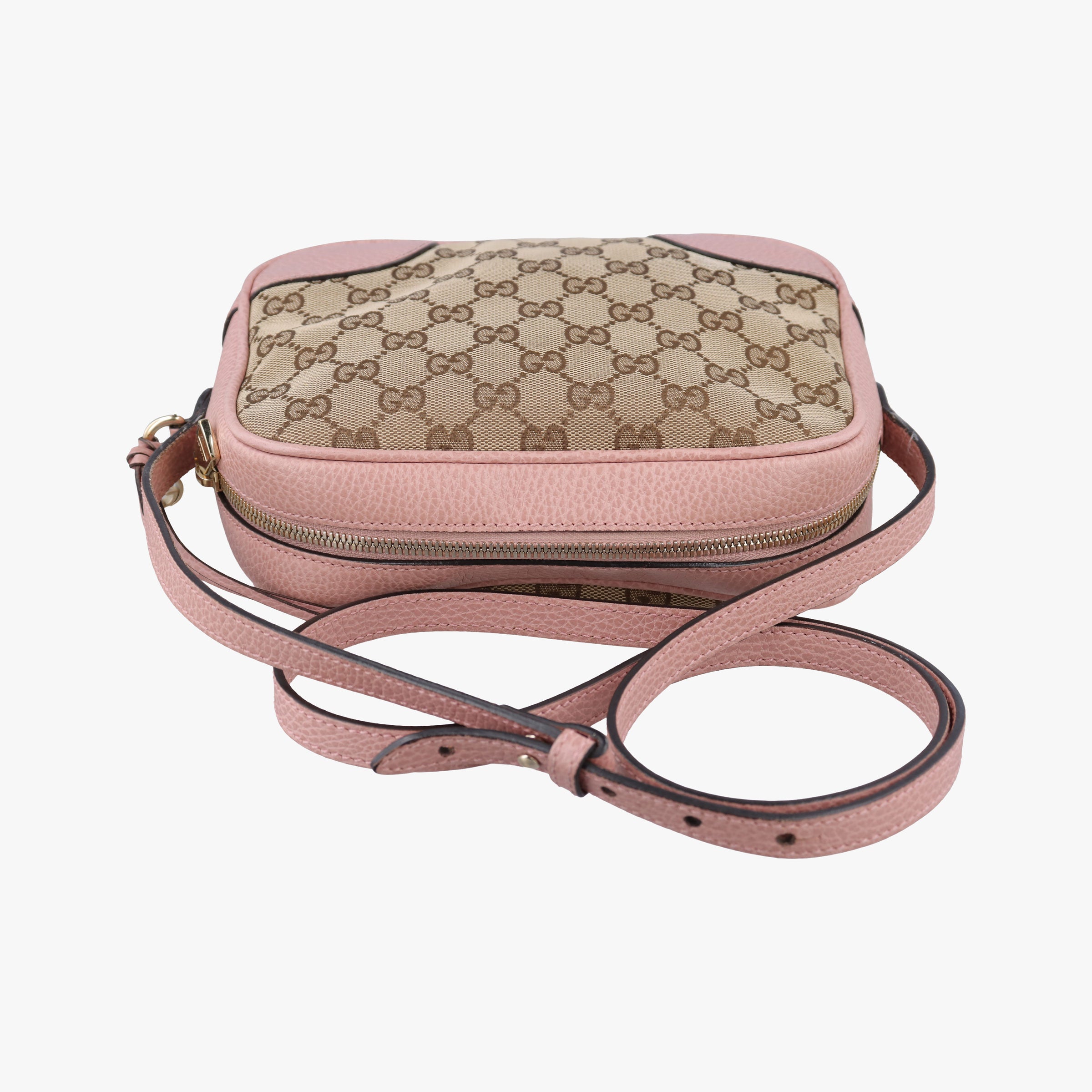 Pre-owned Gucci Bree Microguccissima beige×pink Canvas×Leather 449413 shoulderbag | stylenewstar