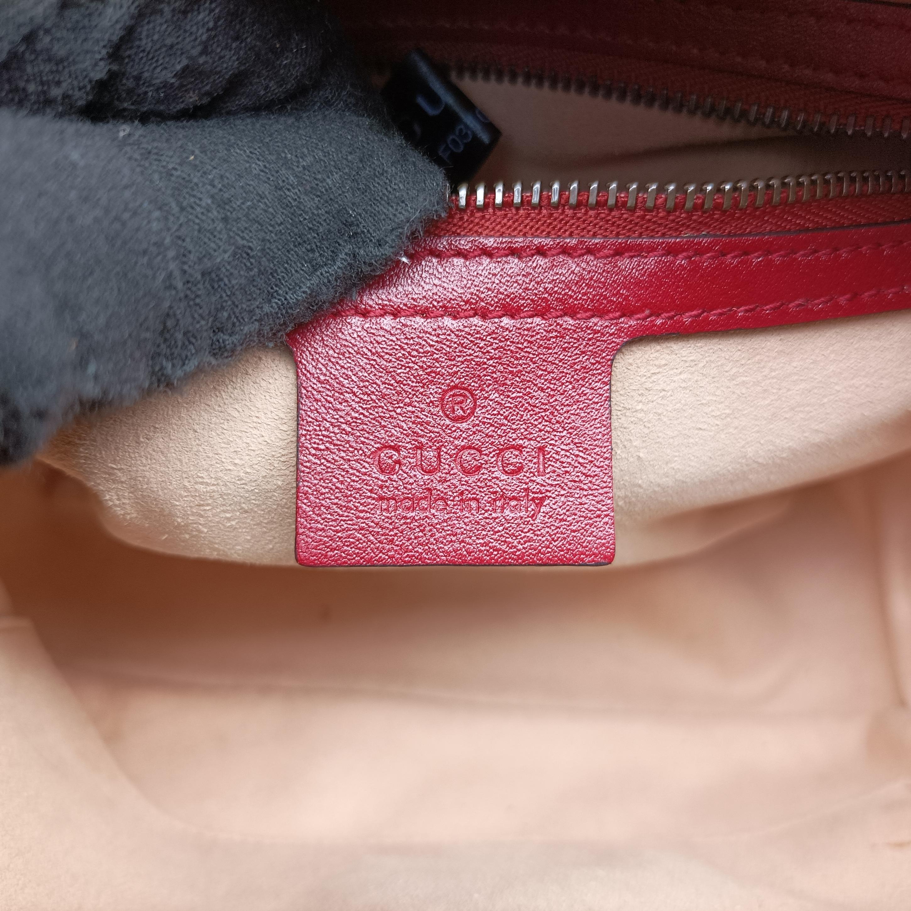Secondhand Gucci GG Marmont Bamboo Top Handle Black×Red Leather 602270 shoulderbag | stylenewstar