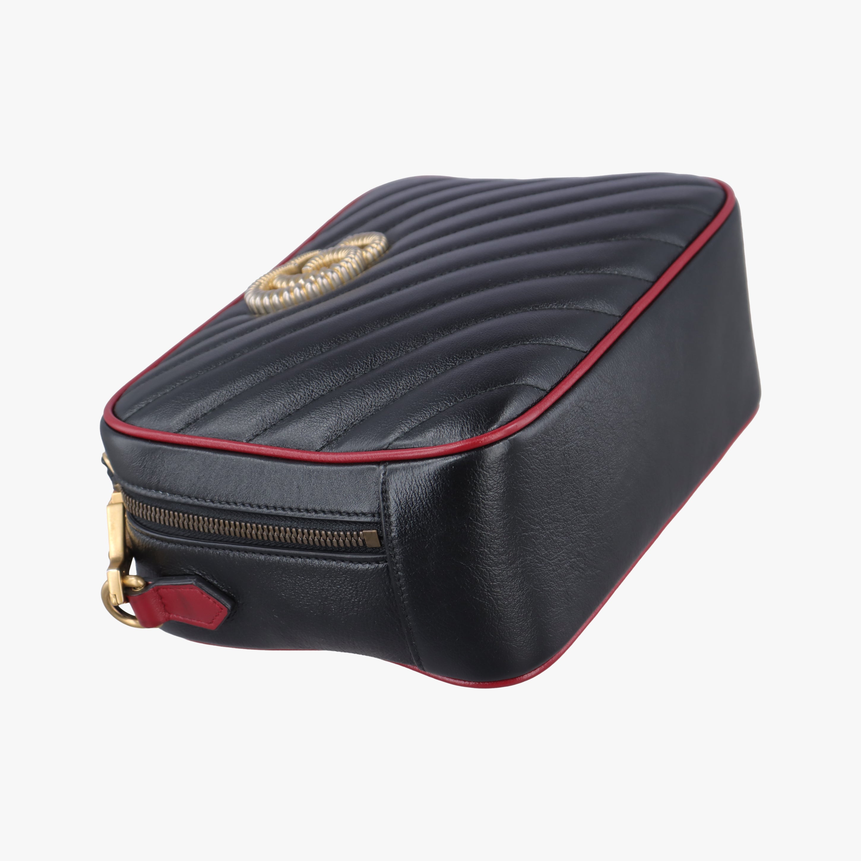 Secondhand Gucci GG Marmont Bamboo Top Handle Black×Red Leather 602270 shoulderbag | stylenewstar