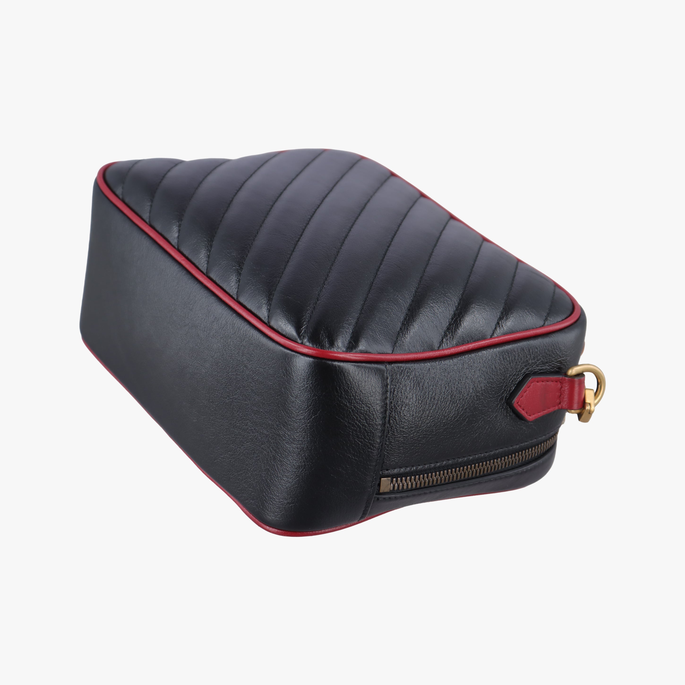 Secondhand Gucci GG Marmont Bamboo Top Handle Black×Red Leather 602270 shoulderbag | stylenewstar