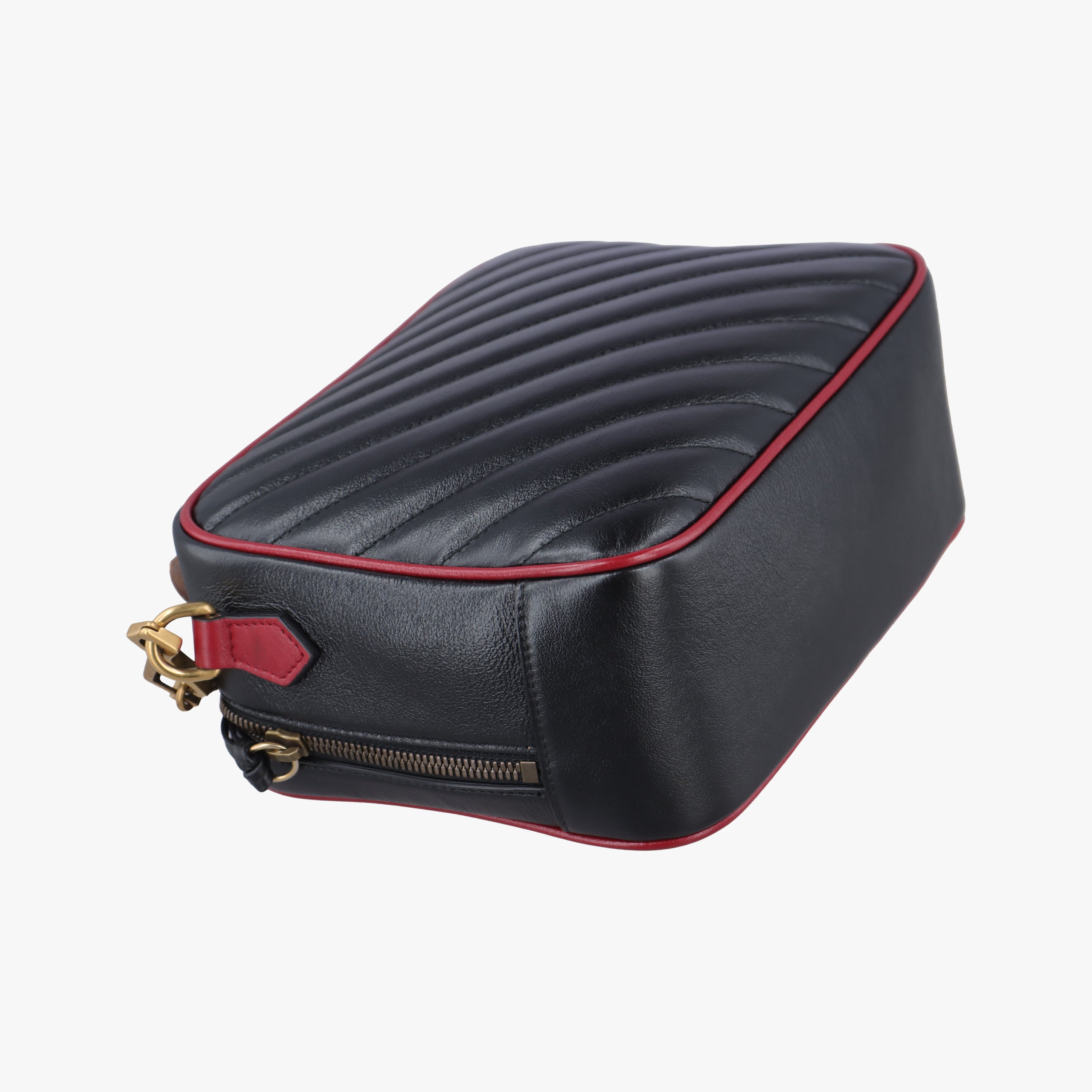 Secondhand Gucci GG Marmont Bamboo Top Handle Black×Red Leather 602270 shoulderbag | stylenewstar