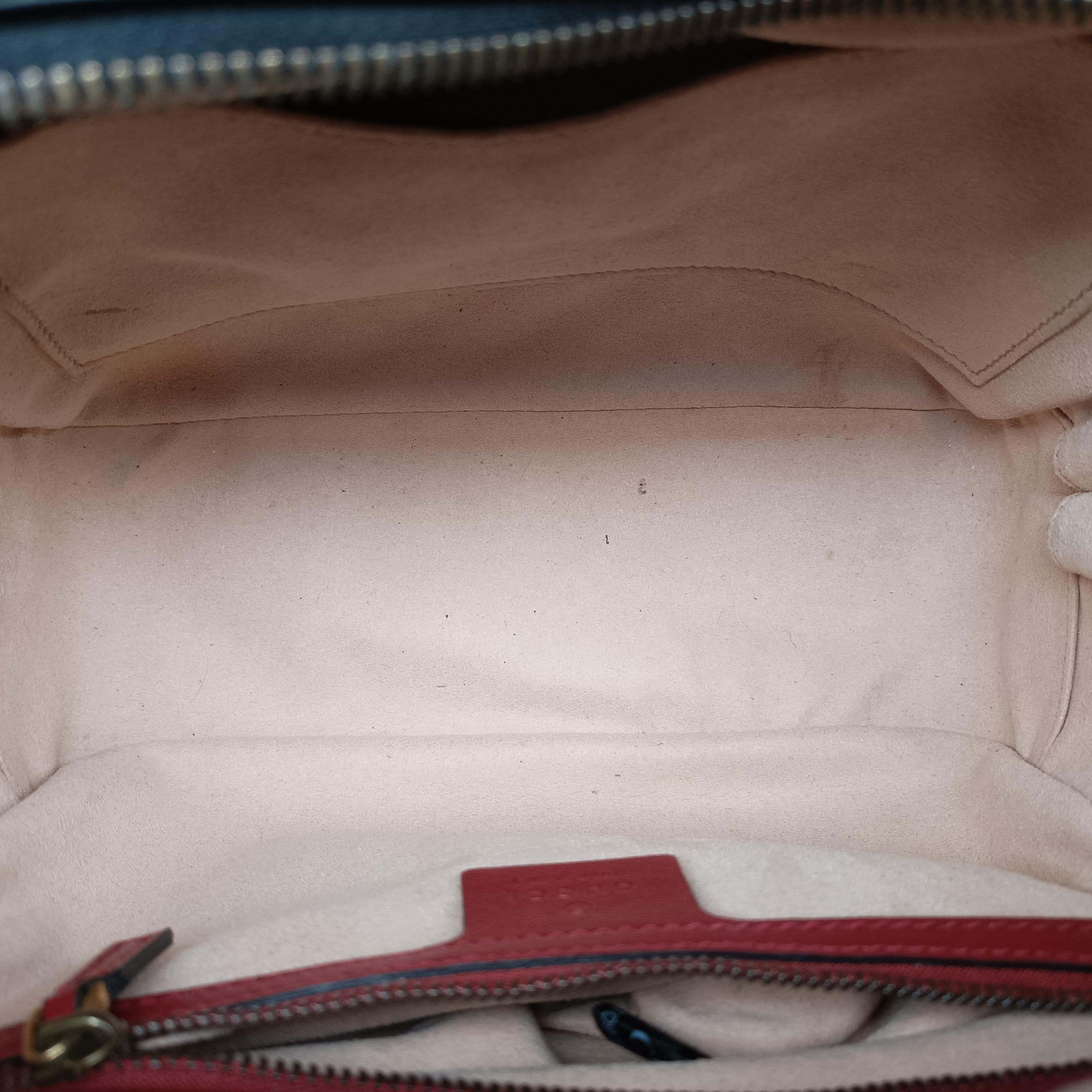 Secondhand Gucci GG Marmont Bamboo Top Handle Black×Red Leather 602270 shoulderbag | stylenewstar
