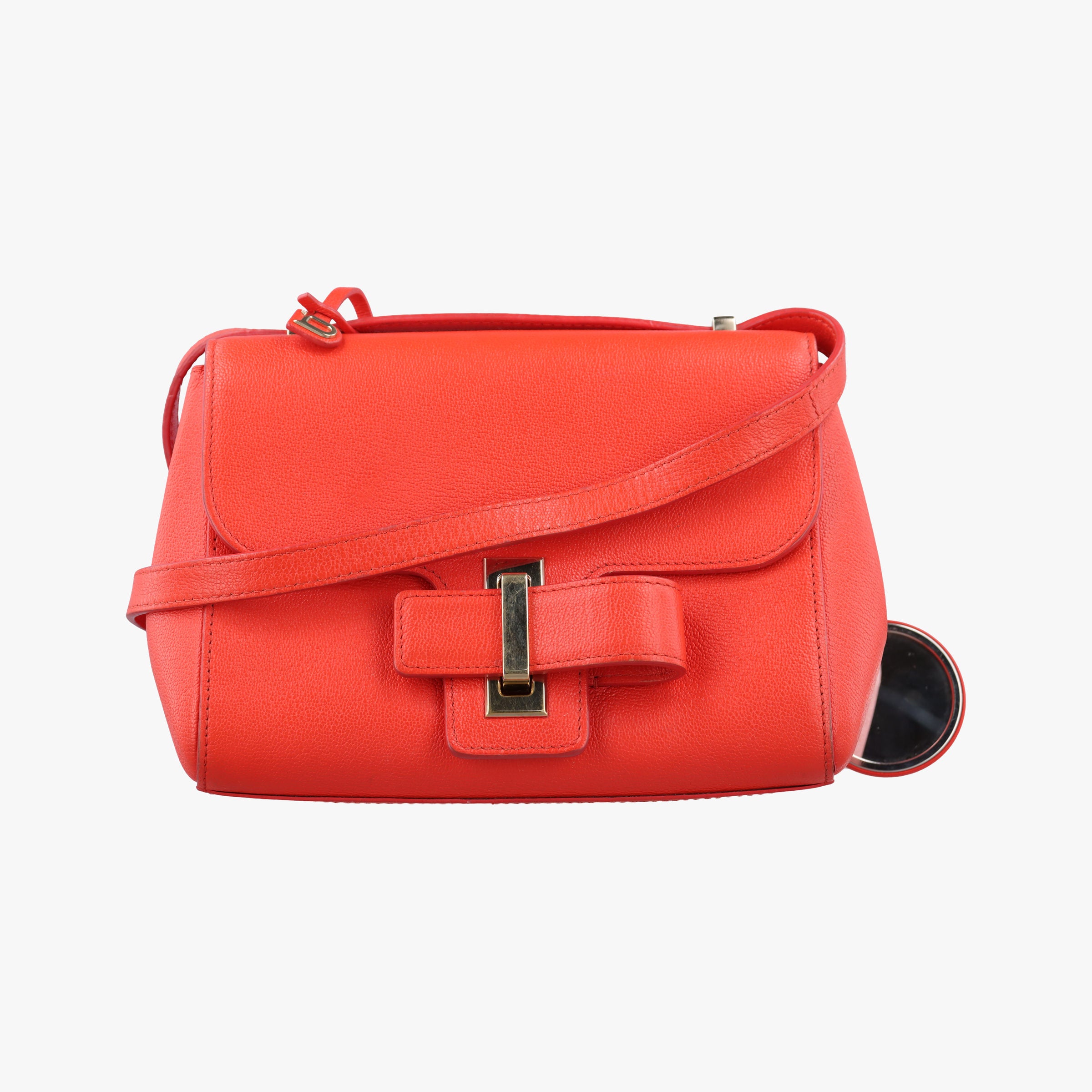 Vintage Delvaux Simplissime City PM Orange red leather  shoulderbag | stylenewstar